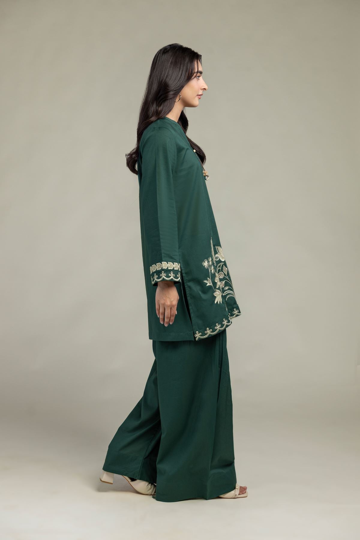 Cambric Solid Green Shalwar - 1-26-102-A-F-VG