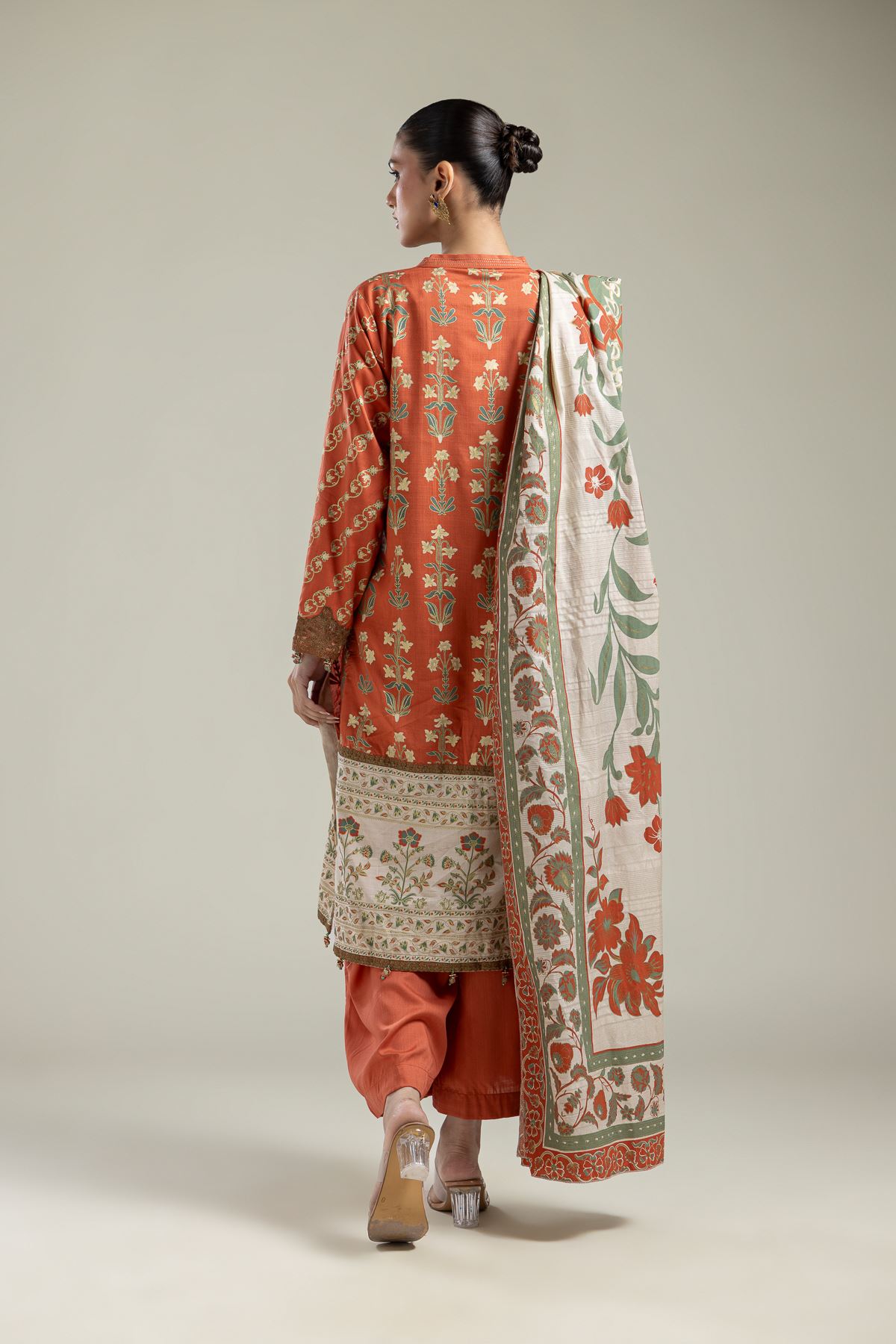 Raw Silk 3-Piece Co-ord Set - 2-26-215-A-G-VG