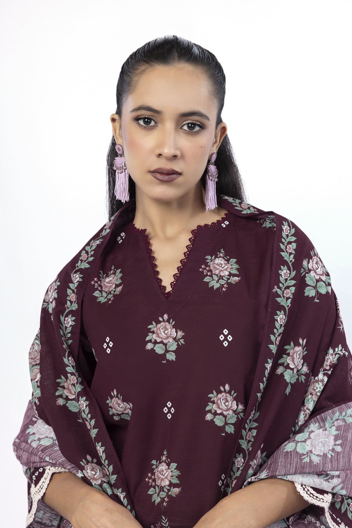 Embroidered Light Khaddar Tailored 3 Piece - 25-04E48-07TA-VG
