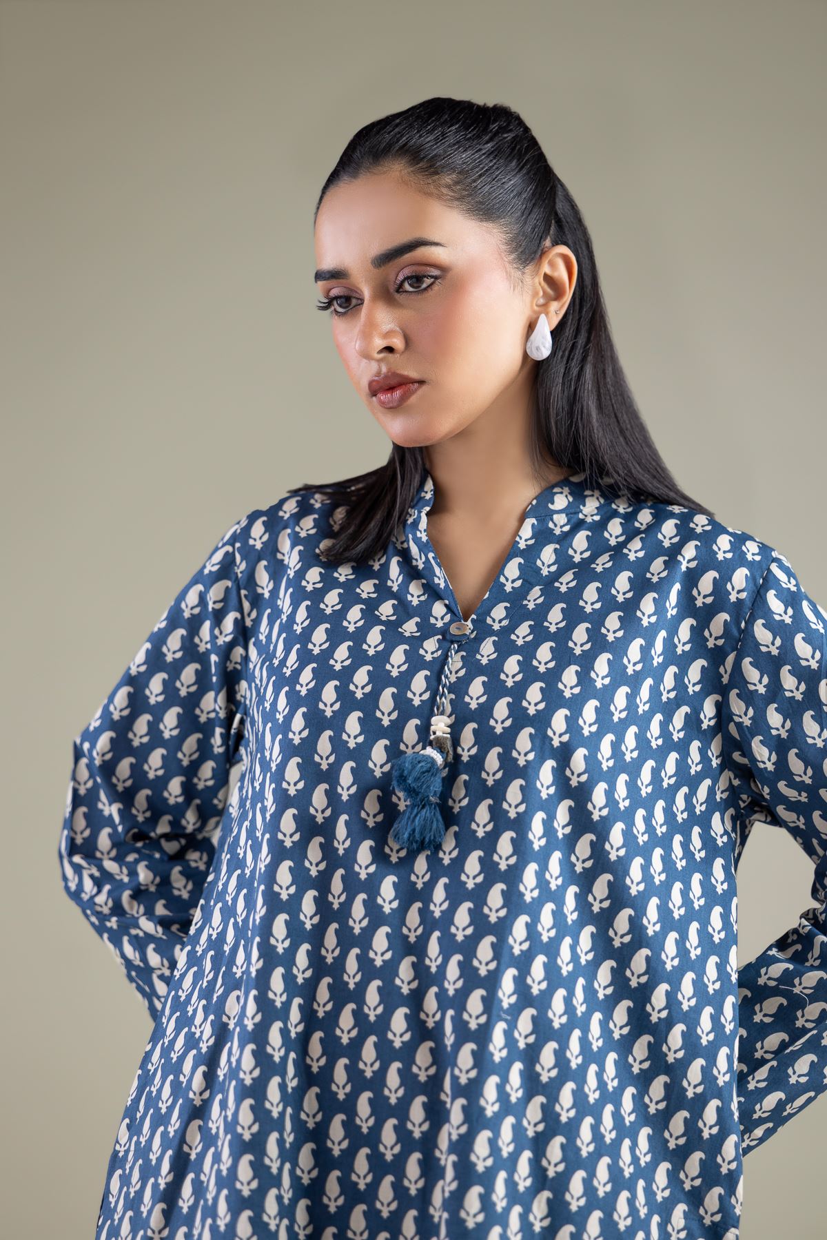 Printed Cambric Geometric Cambric Suit - 1-26-145-A-C-VG