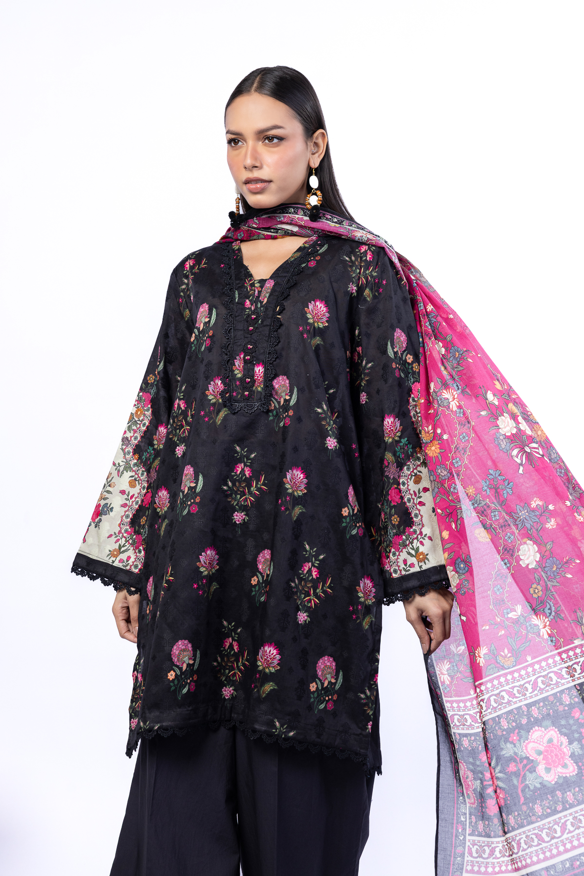 Printed Broshia Fabrics 3 Piece - A22-26-102FG1-VG