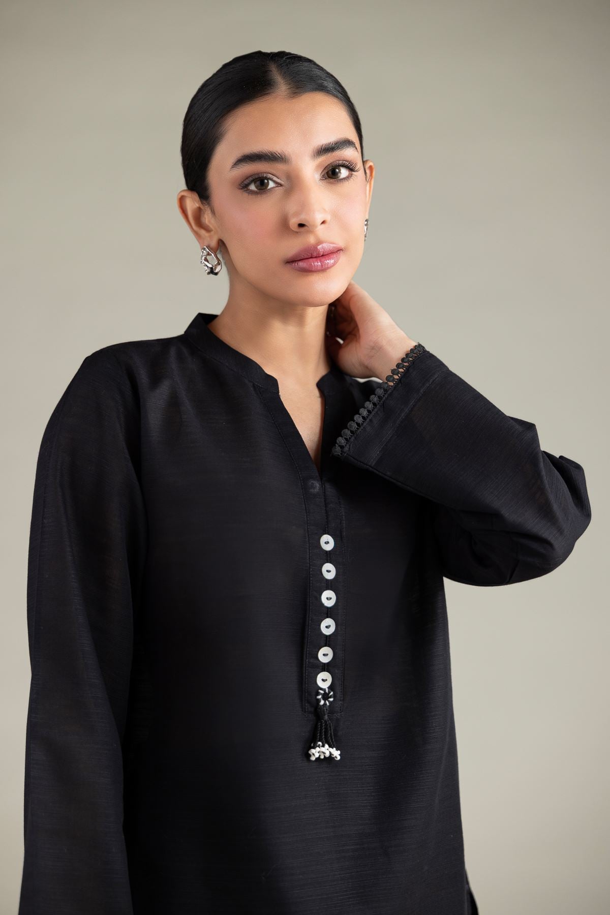 Dyed Textured Cotton Short Solid Kurta - 1-26-109-A-J-VG