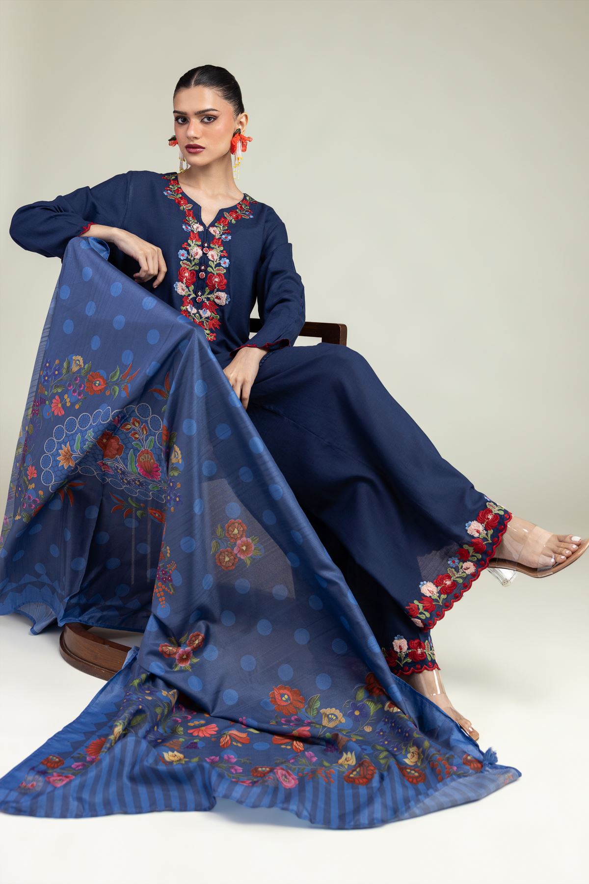 Embroidered Polyester Silk Silk Embroidered Dupatta - 1-26-203-A-E1-VG