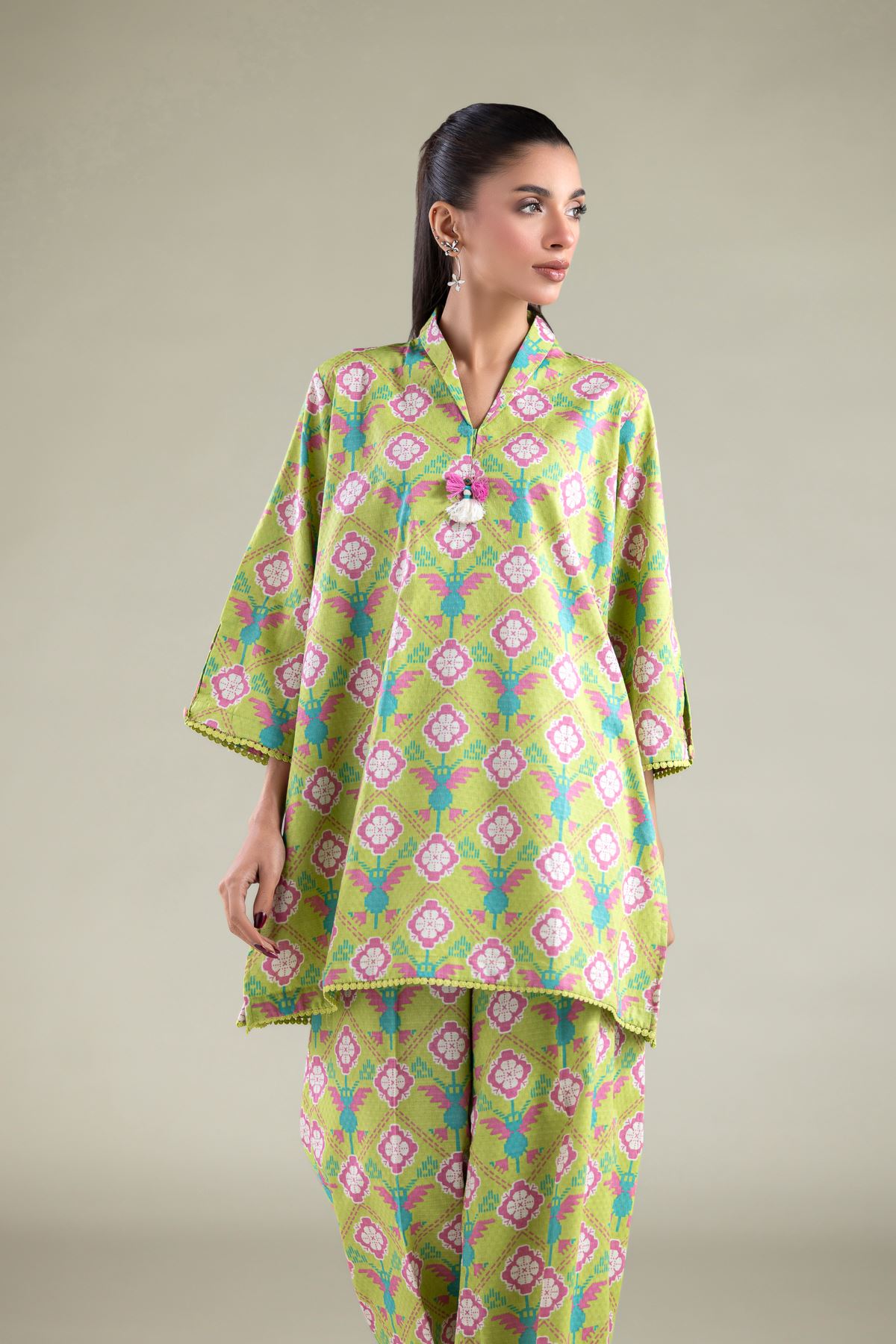 Printed Cotton Dobby Kurta - 1-26-108-A-F-VG