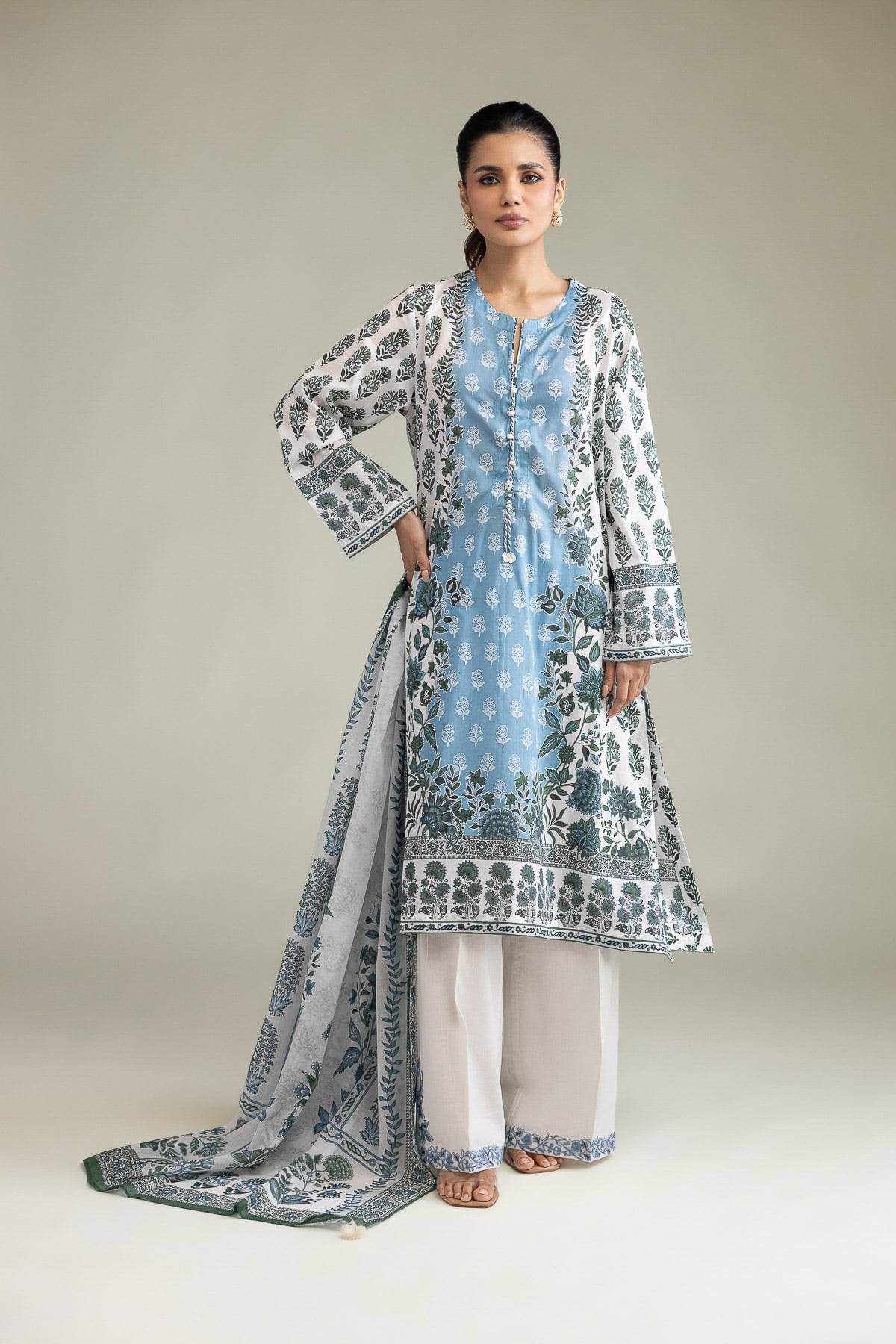 Embroidered Lawn Fabrics 3 Piece - T-A33-26-207FD1-VG