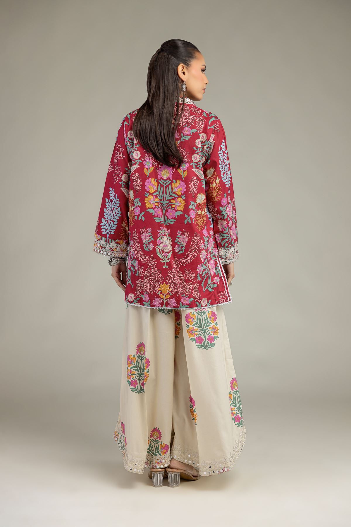 Embroidered Cotton Viscose Floral Red Kurta - 1-26-234-A-C2-VG