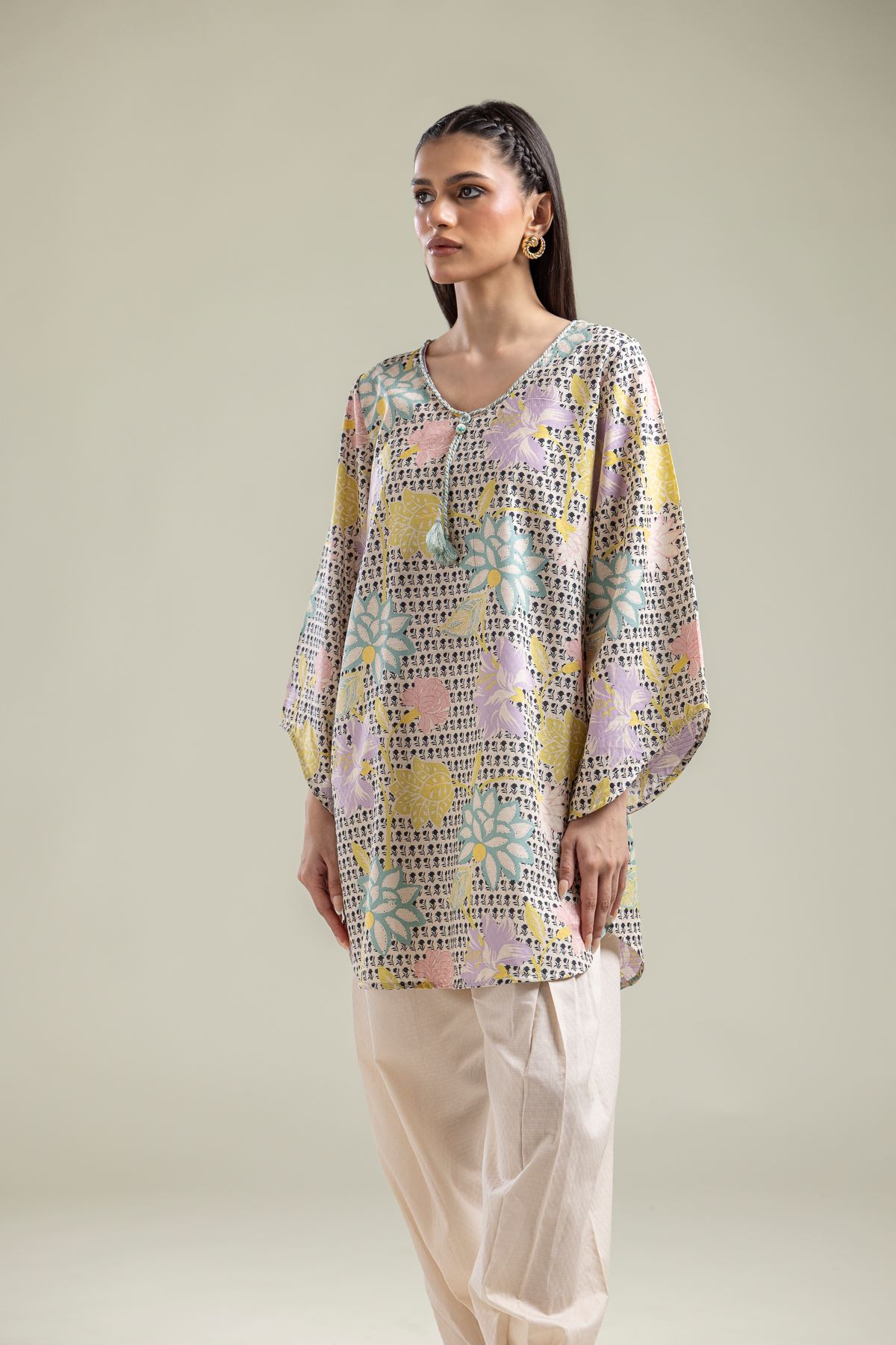 Printed Cotton Dobby Kurta - T-A112-26-120EA2-VG