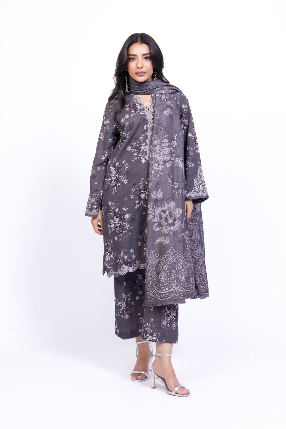 Embroidered Khaddar Pants - 25-05S21-01TA-VG