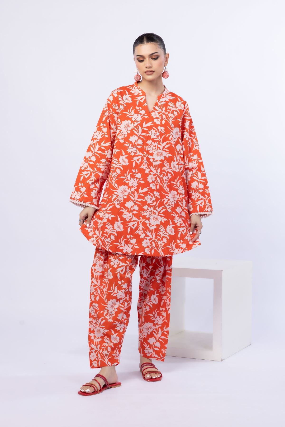 Printed Cotton Dobby Shalwar - 25-07-7E5-07BB-VG