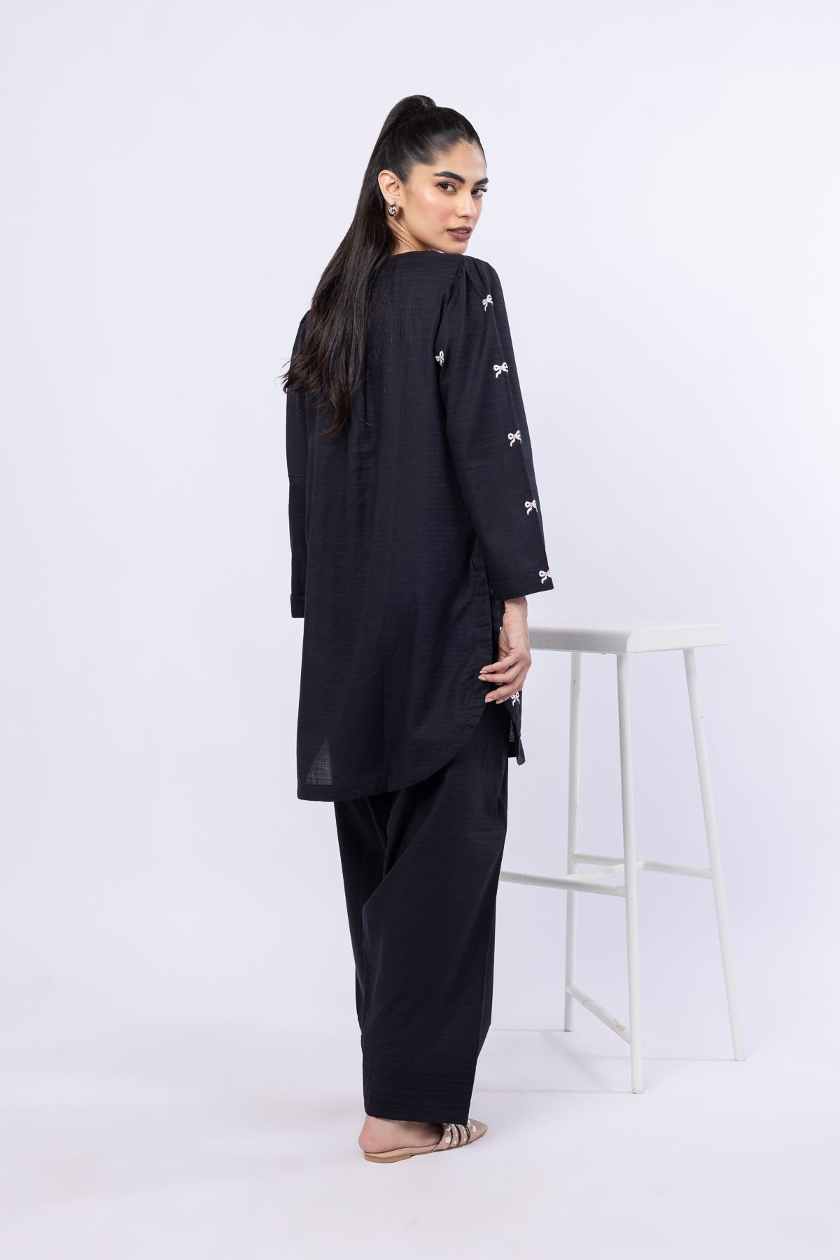 Embroidered Cotton Dobby Kurta - EST24183T-VG