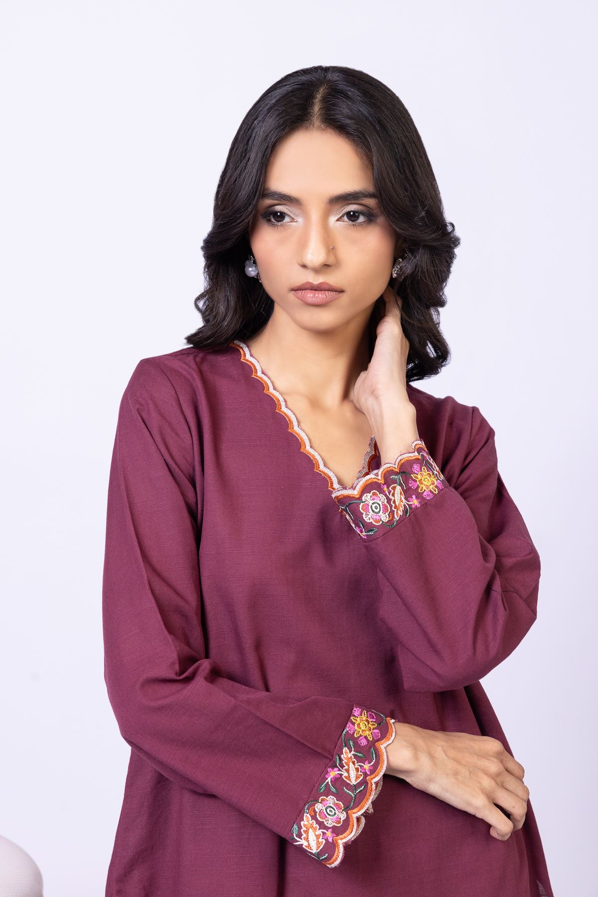 Embroidered Khaddar Kurta - 25-09-12E2-01TA-VG