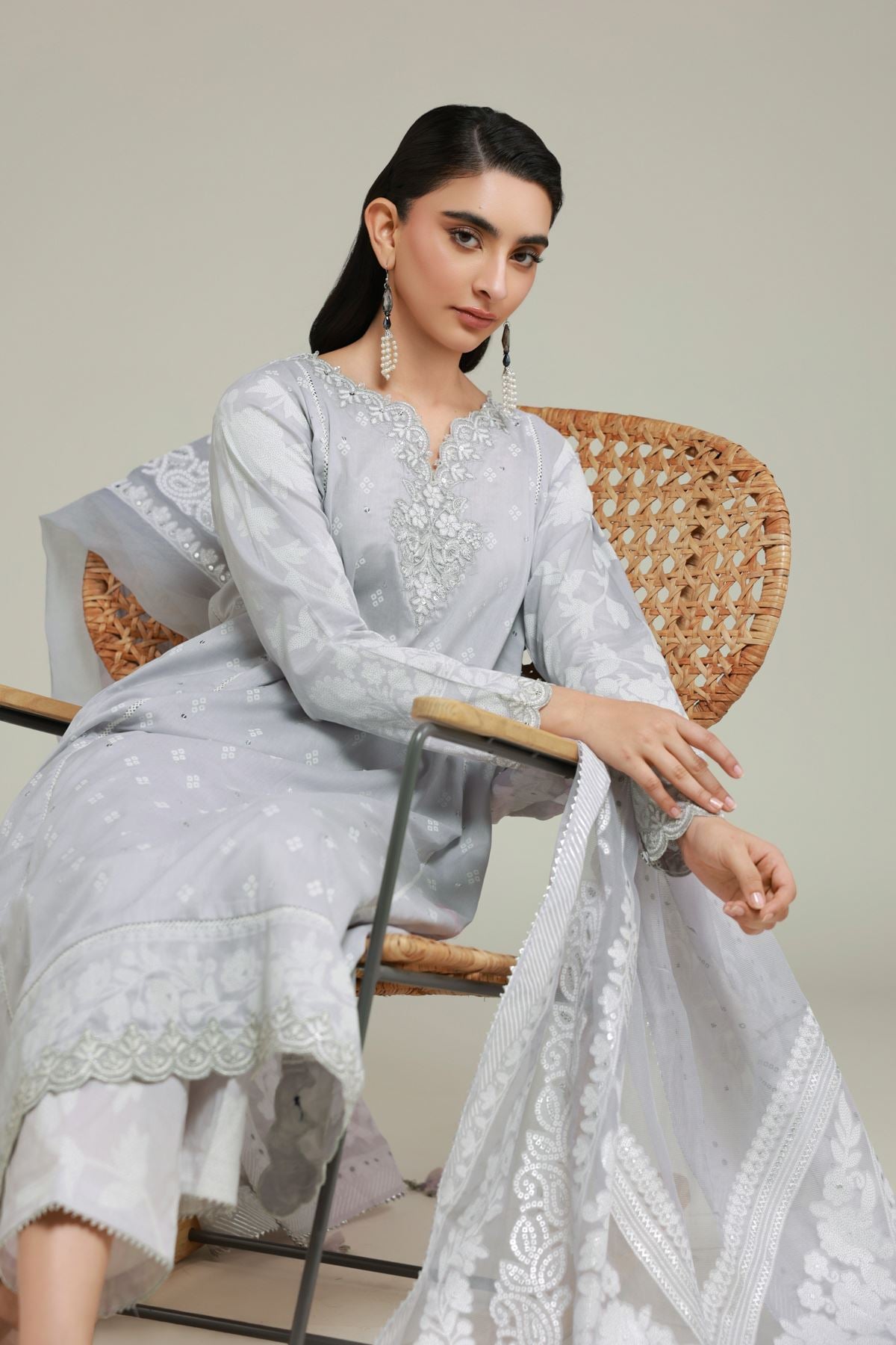 Embroidered Cambric Fabrics 3 Piece - A33-26-103FI2-VG