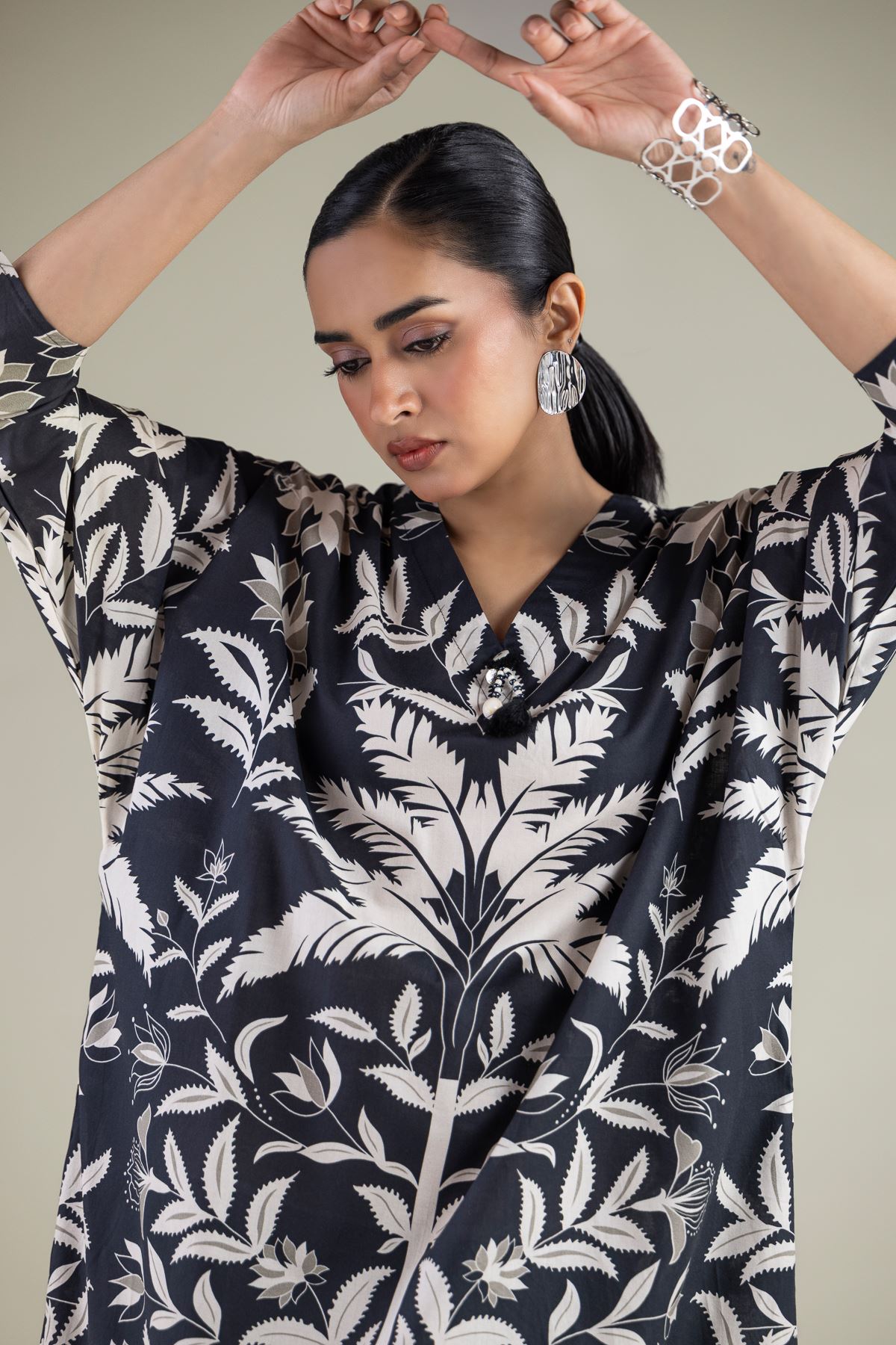 Embroidered Cambric Printed Cambric Kurta - 25-00-X2-03TA-VG