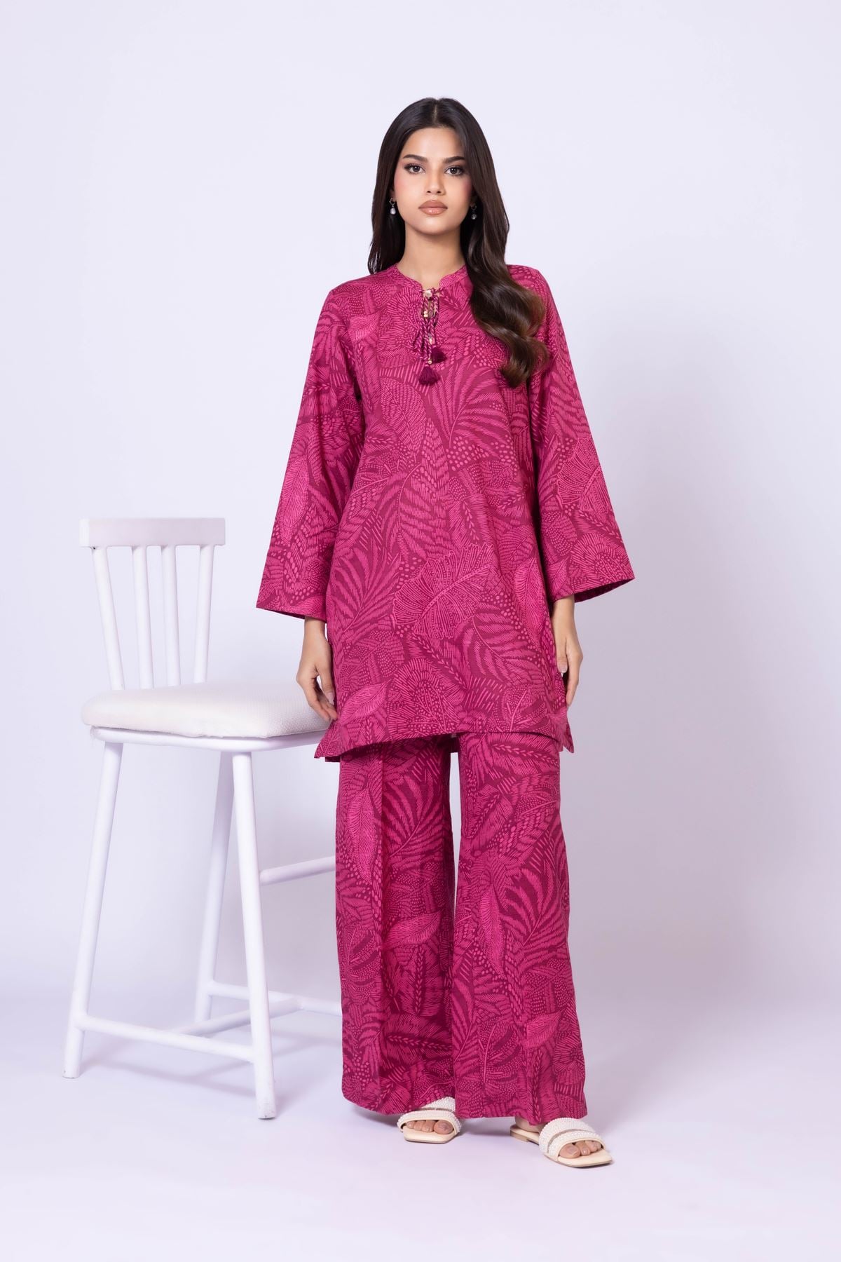 Printed Khaddar Kurta - 25-09-11E3-07TA-VG