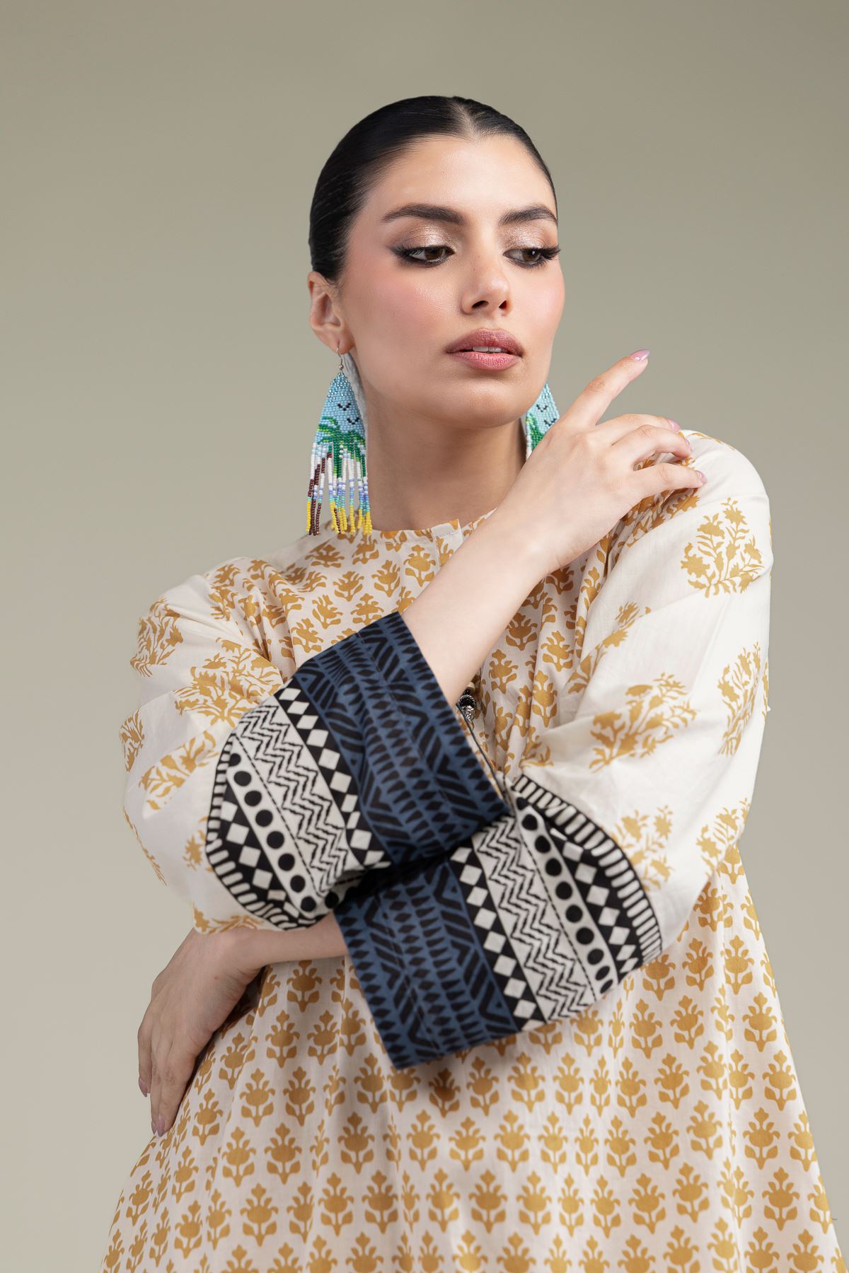 Printed Cambric Short Cambric Kurta - 2-26-204-A-A1-VG