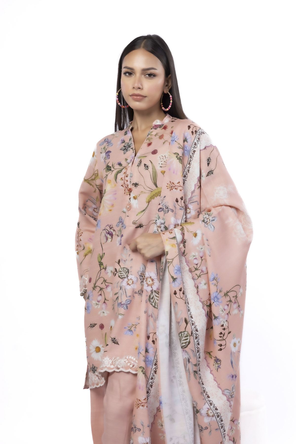 Embroidered Blended Khaddar Tailored 3 Piece - CV05AST-VG