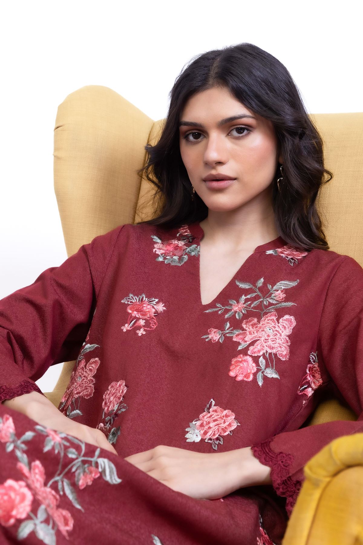 Embroidered Karandi Kurta - 25-09-11E5-05TB-VG