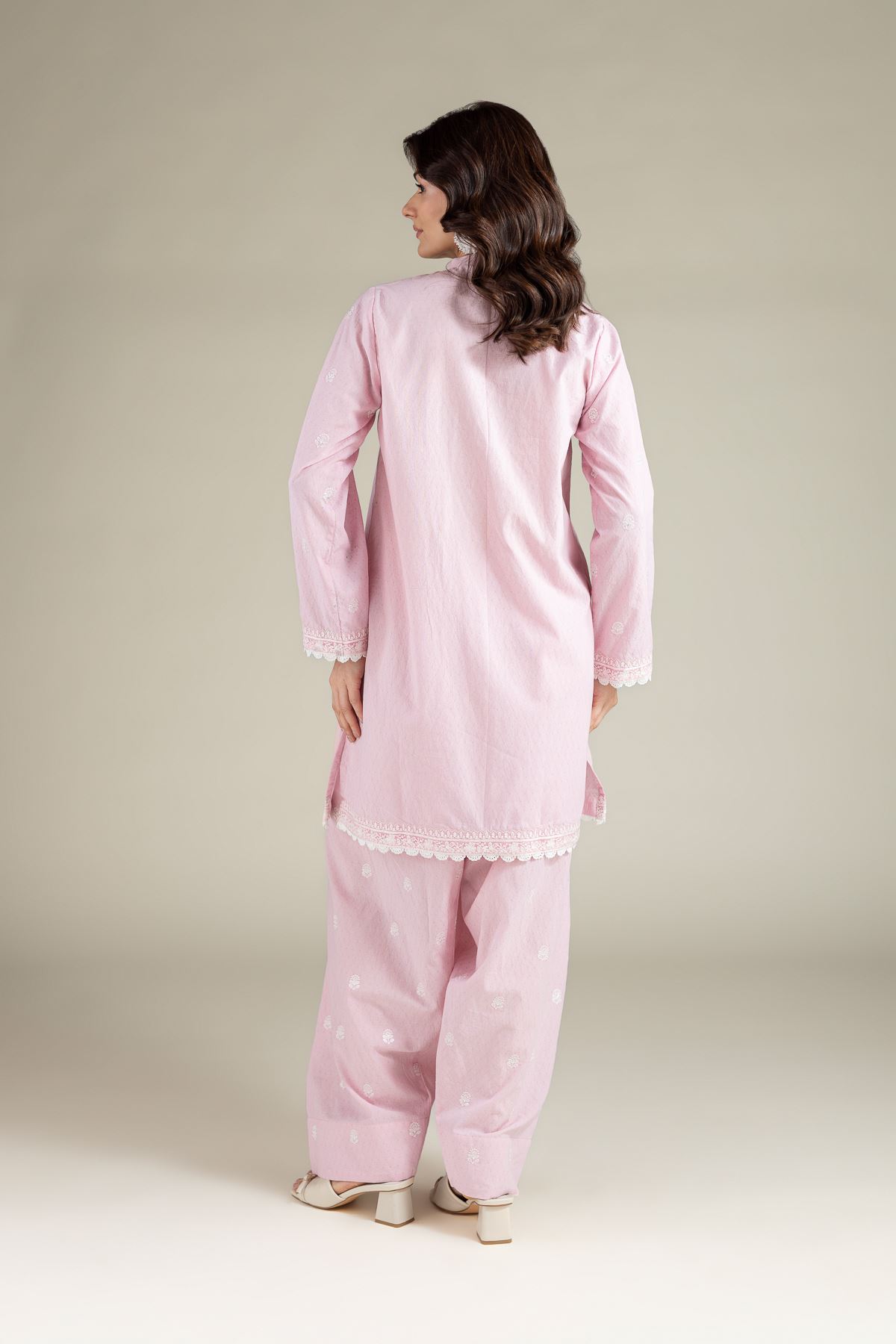 Embroidered Cotton Dobby Fabrics 2 Piece | Top and Bottom - A112-26-108EI2-VG