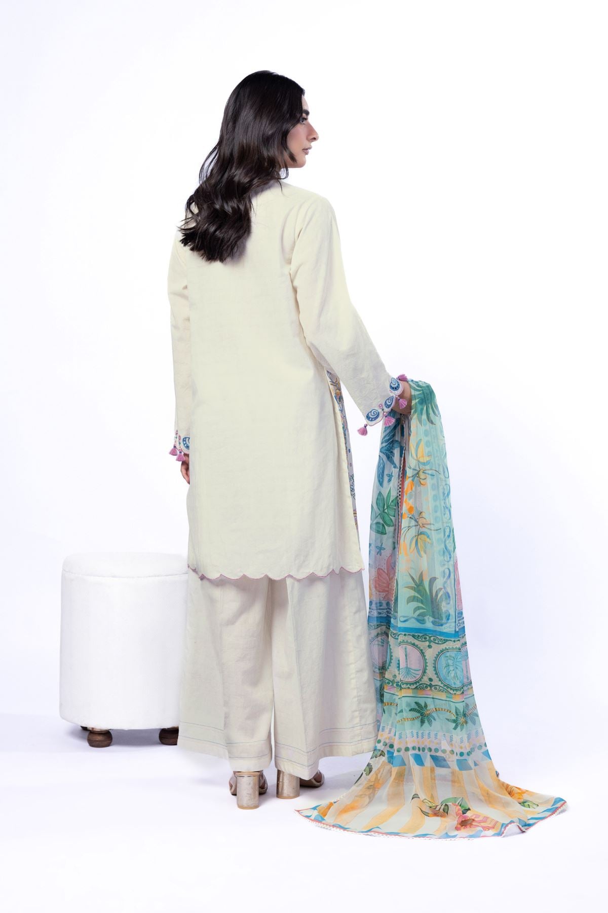 Embroidered Cotton Dobby Tailored 3 Piece - T-A22-26-107FA-VG