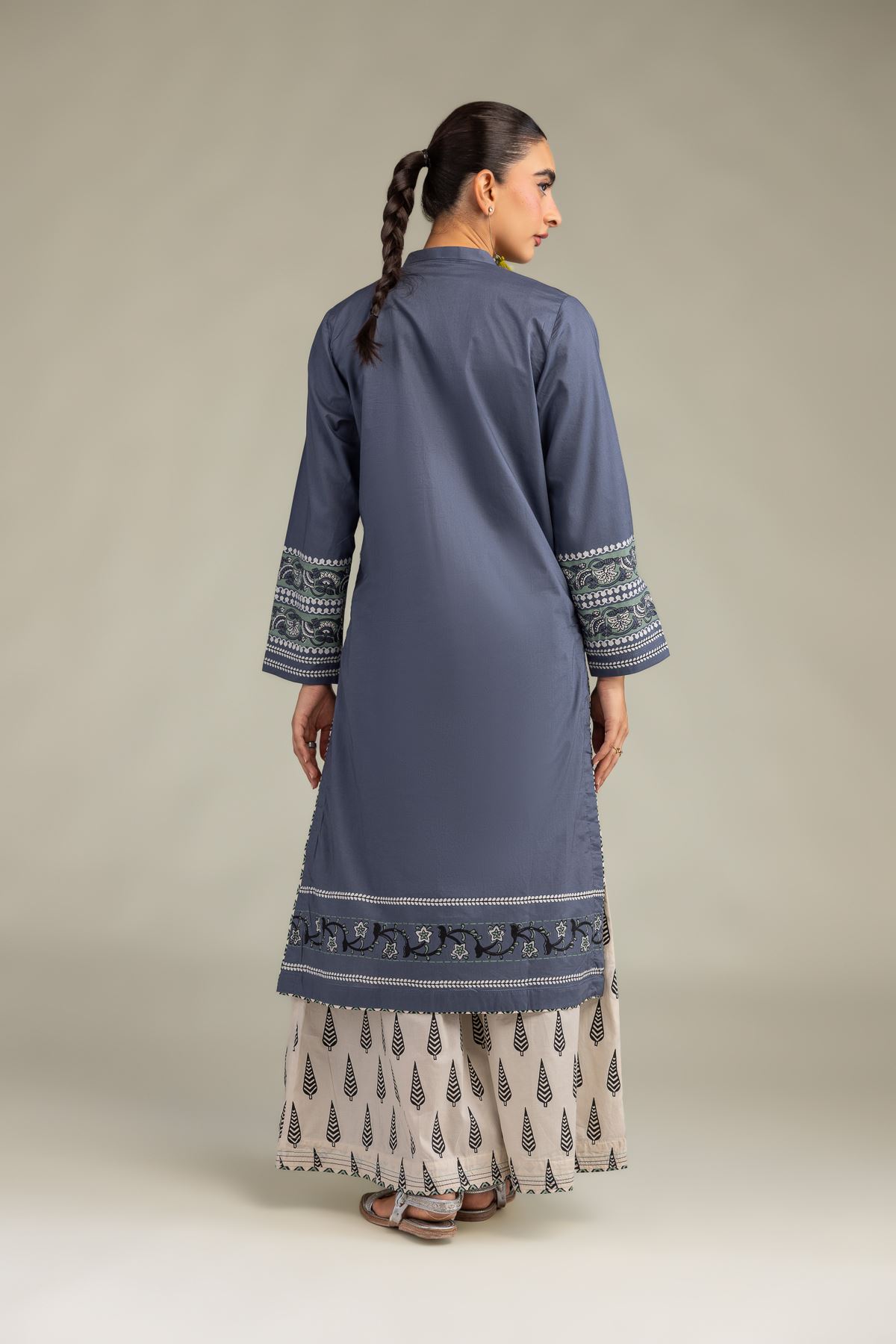 Printed Cambric Floral Cambric Kurta - 2-26-308-A-G1-VG