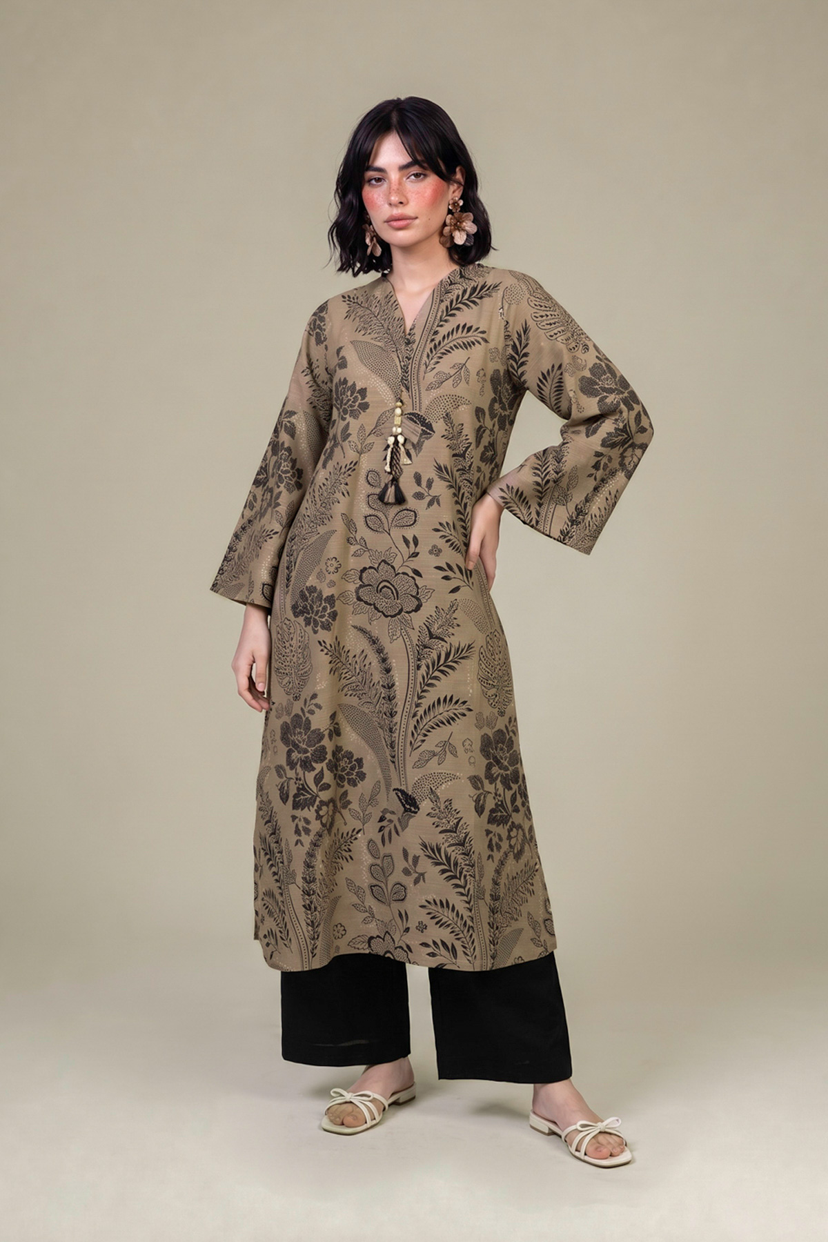 Printed Light Khaddar Tailored 2-Piece Set - 2-26-308-A-G1-VG