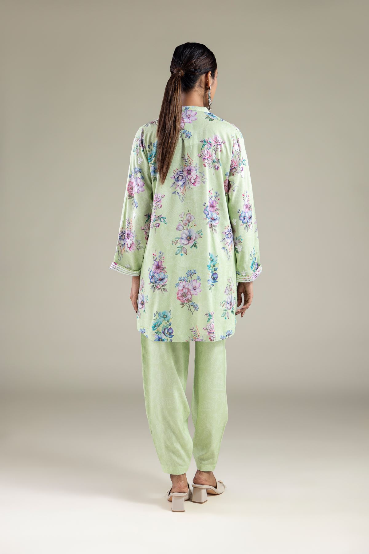 Embroidered Viscose Floral Scalloped Kurta - 1-26-108-A-F-VG