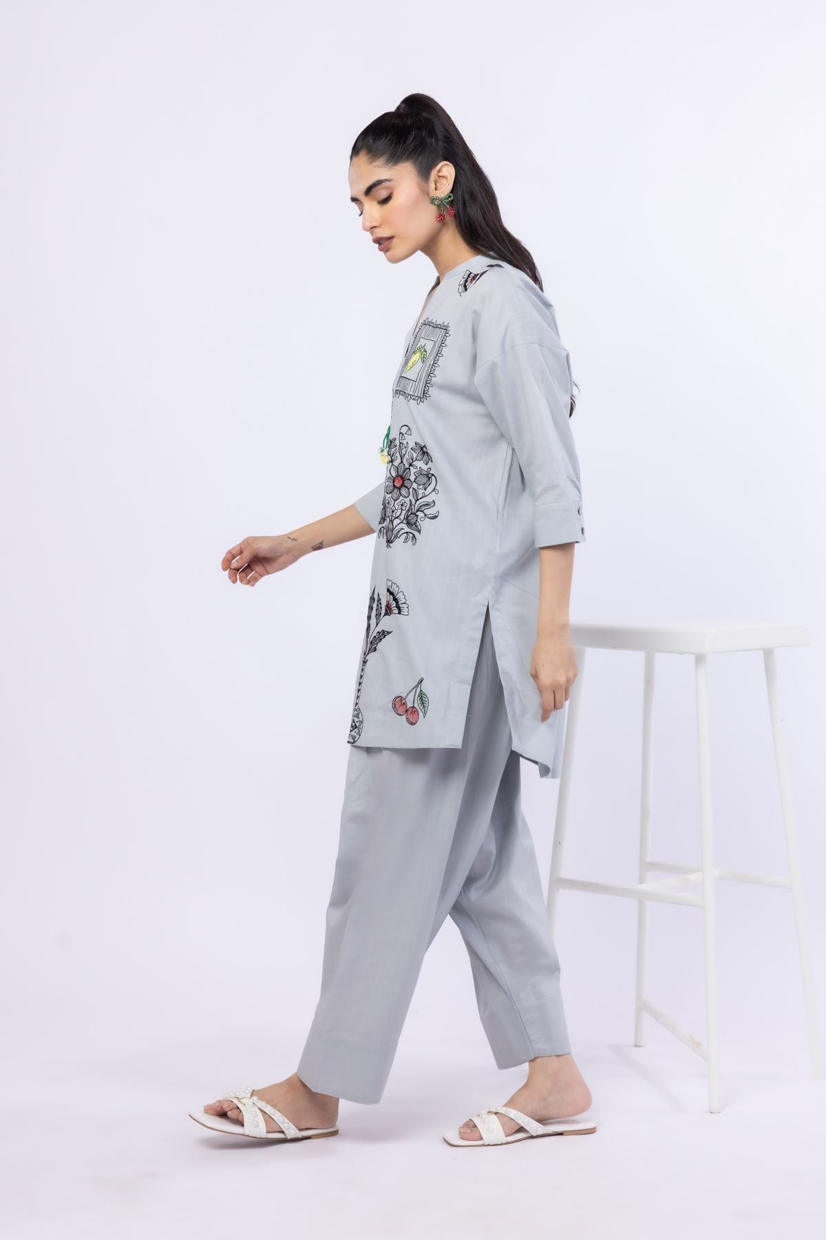 Dyed Crosshatch Poplin Pants - 25-07-7E1-05TA-VG