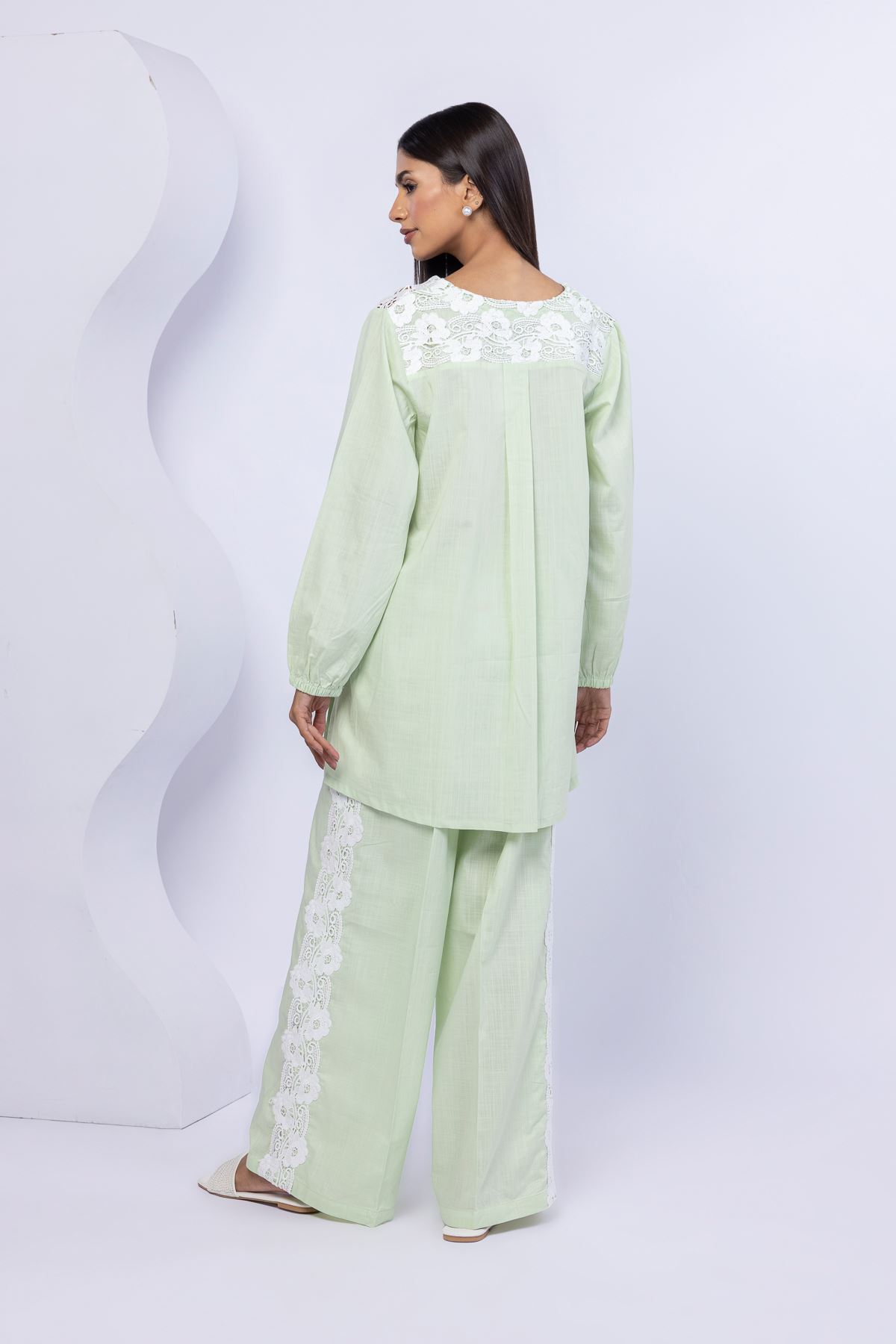 Embroidered Crosshatch Poplin Kurta - 25-10-11E12-03TB-VG