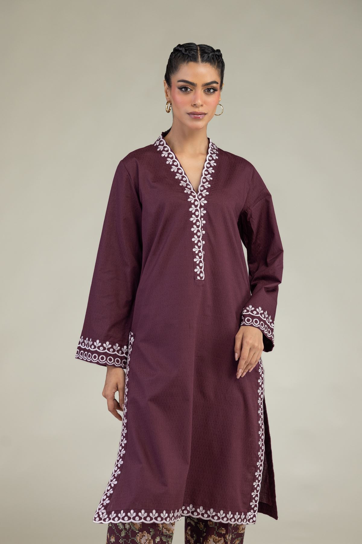 Embroidered Cotton Dobby Cotton Dobby Kurta - 1-26-226-A-I1-VG