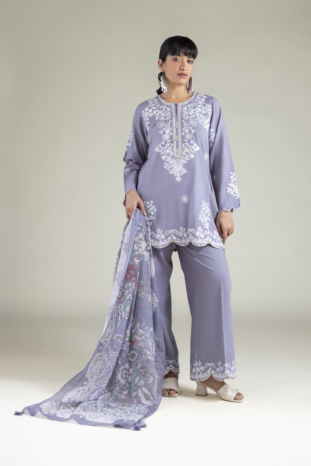Embroidered Cambric Tailored Cambric 3-Piece - 6-26-204-A-H2-VG