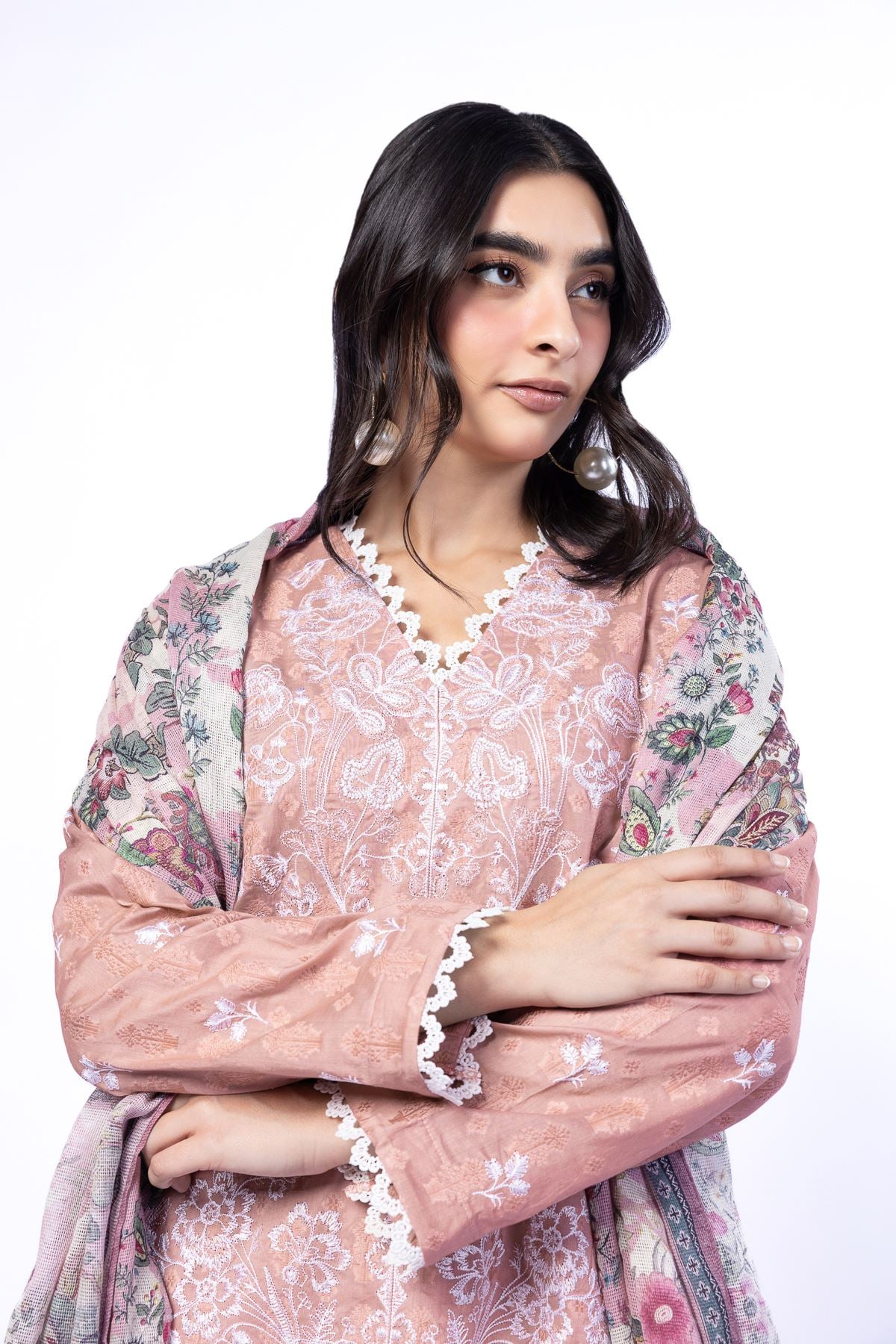 Embroidered Broshia Fabrics 3 Piece - A33-26-104FB1-VG