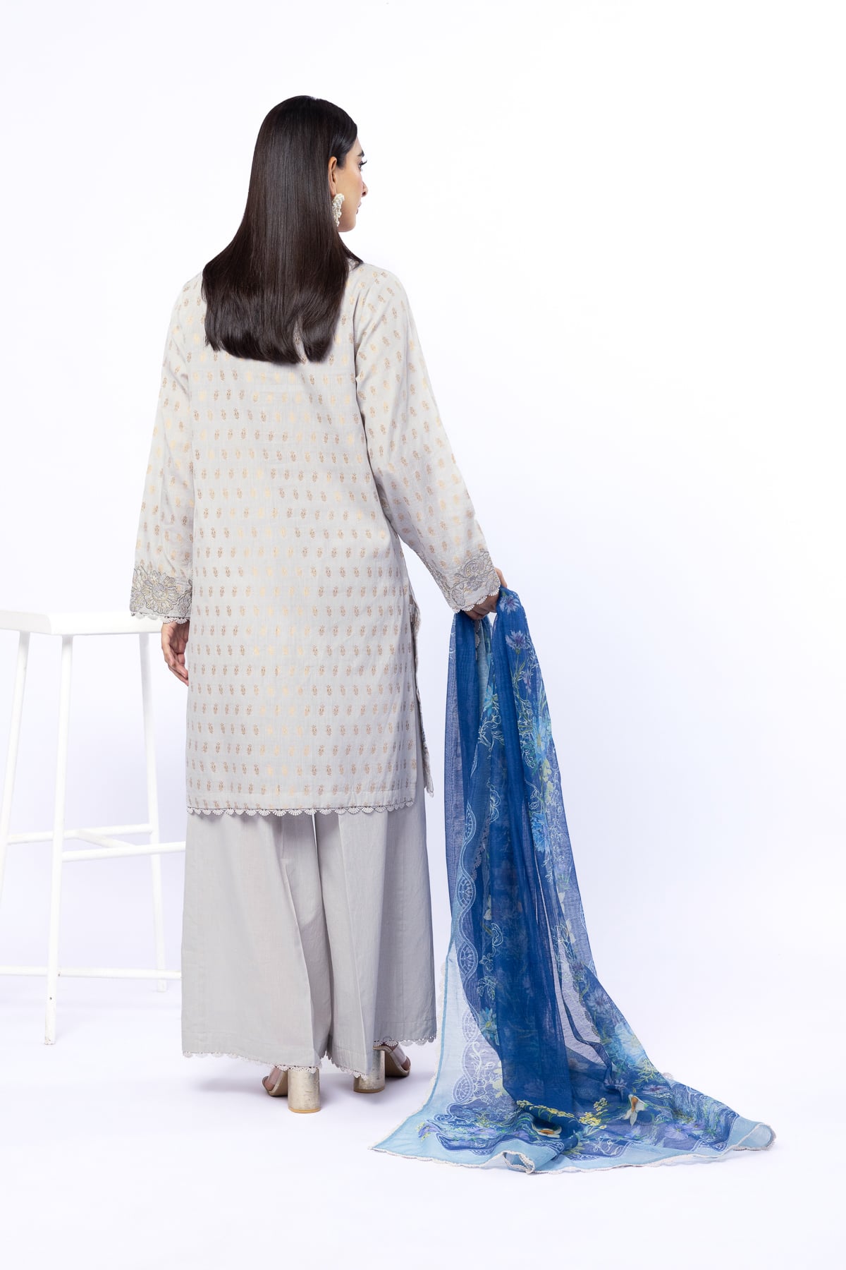 Embroidered Jacquard Tailored 3 Piece - 1-26-126-A-B-VG