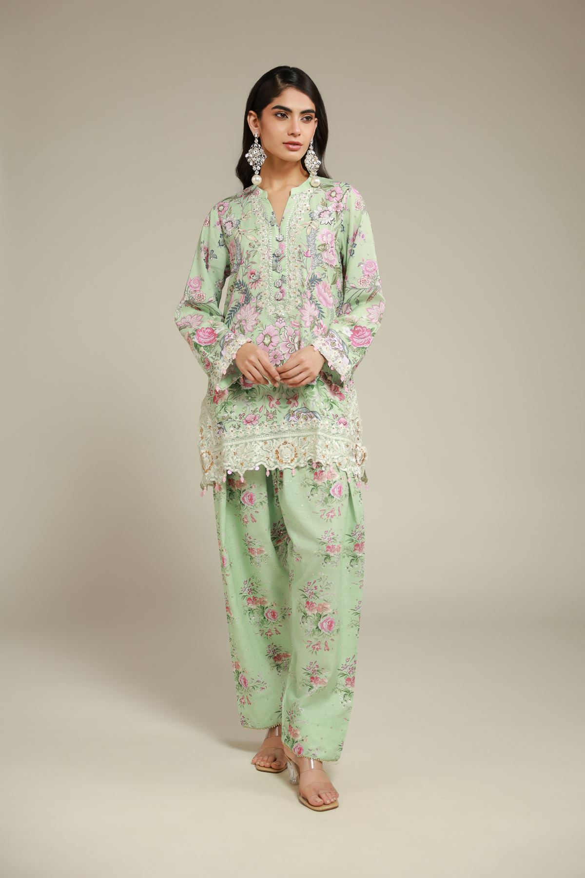 Embroidered Raw Silk Kurta - 25-10-12E11-07TA-VG