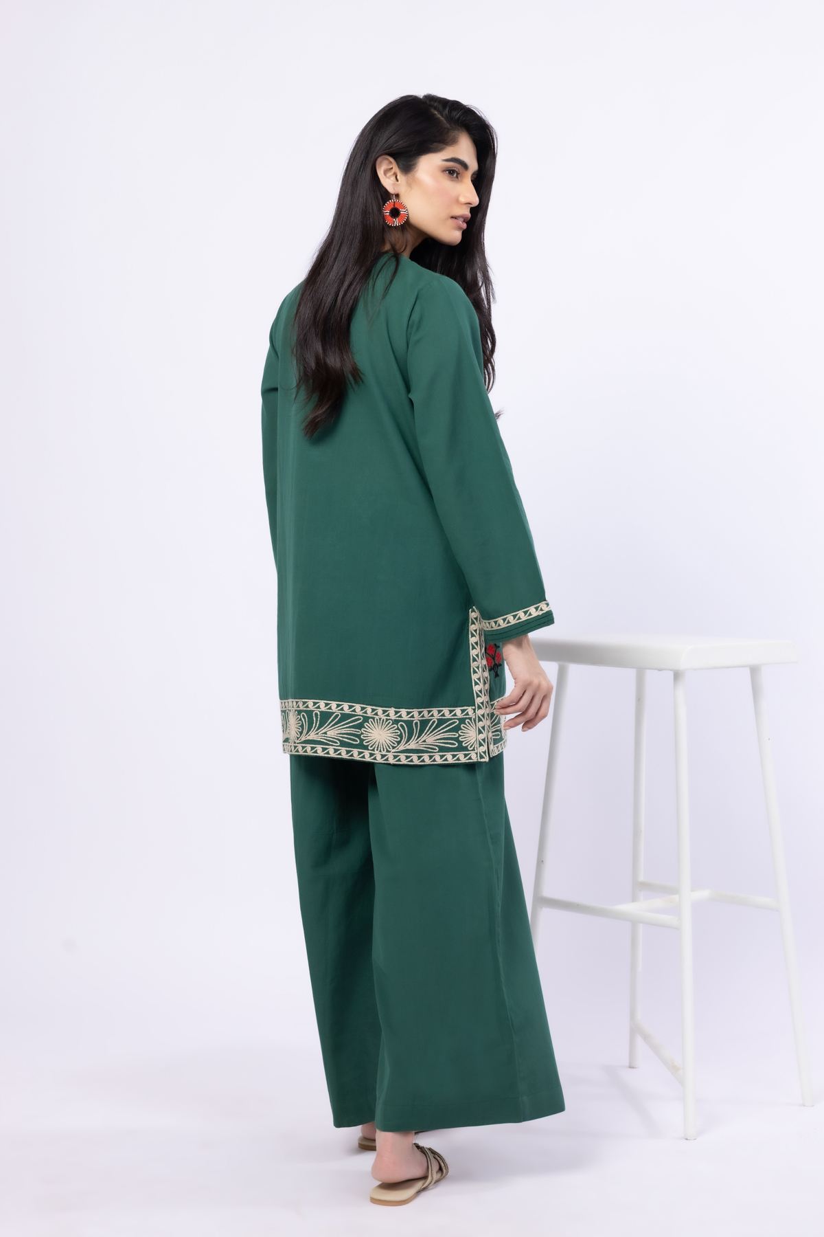 Embroidered Handwoven Cotton Kurta - 25-09-11E5-03TA-VG