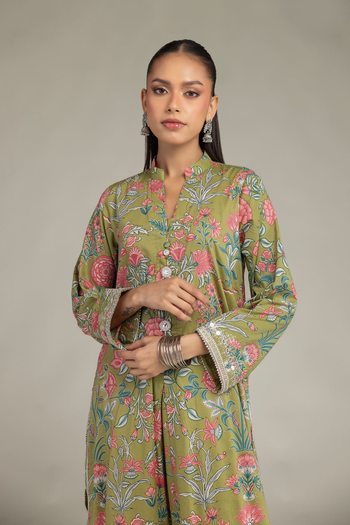 Embroidered Cotton Viscose Cotton Viscose Kurta - 12-26-106-F-D-VG
