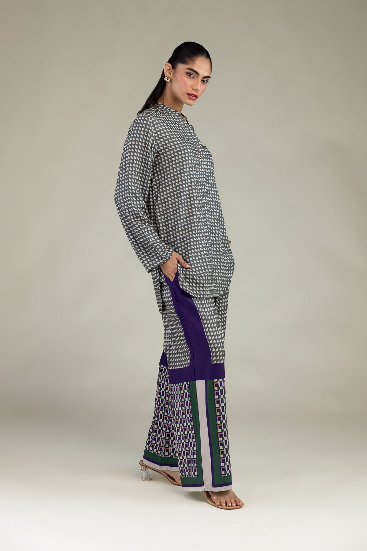 Embroidered Viscose Crepe Viscose Crepe Trousers - 6-26-205-B-G2-VG