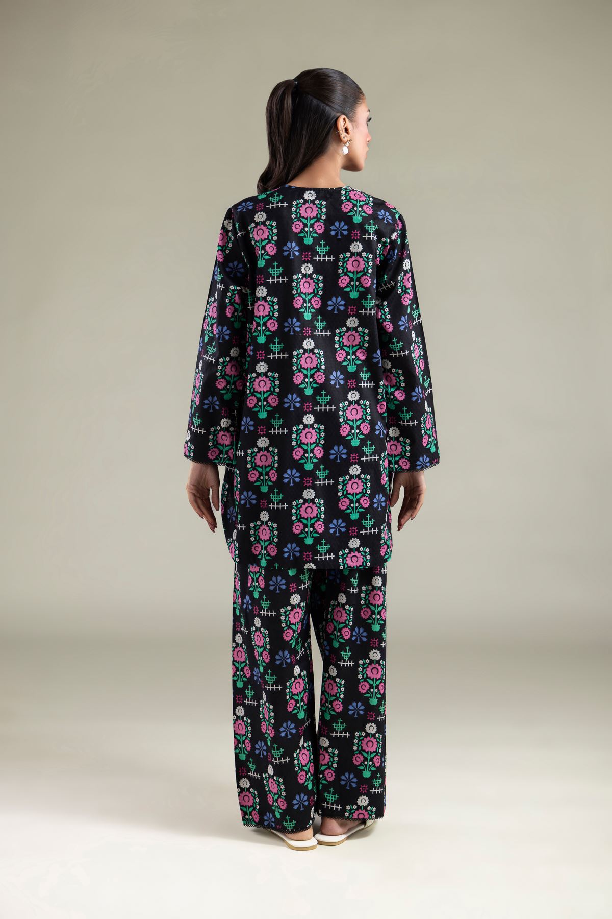 Printed Cotton Dobby Kurta - 1-26-104-A-B-VG