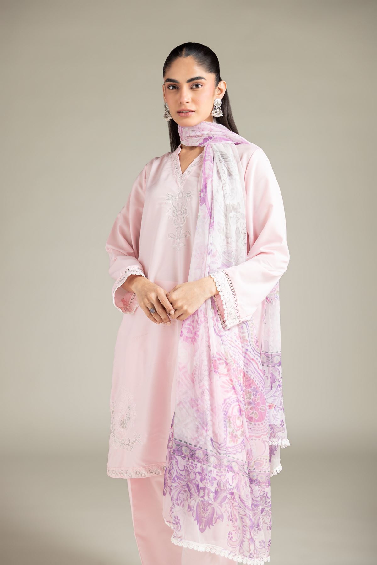 Embroidered Chiffon Dupatta - 1-26-125-A-F-VG