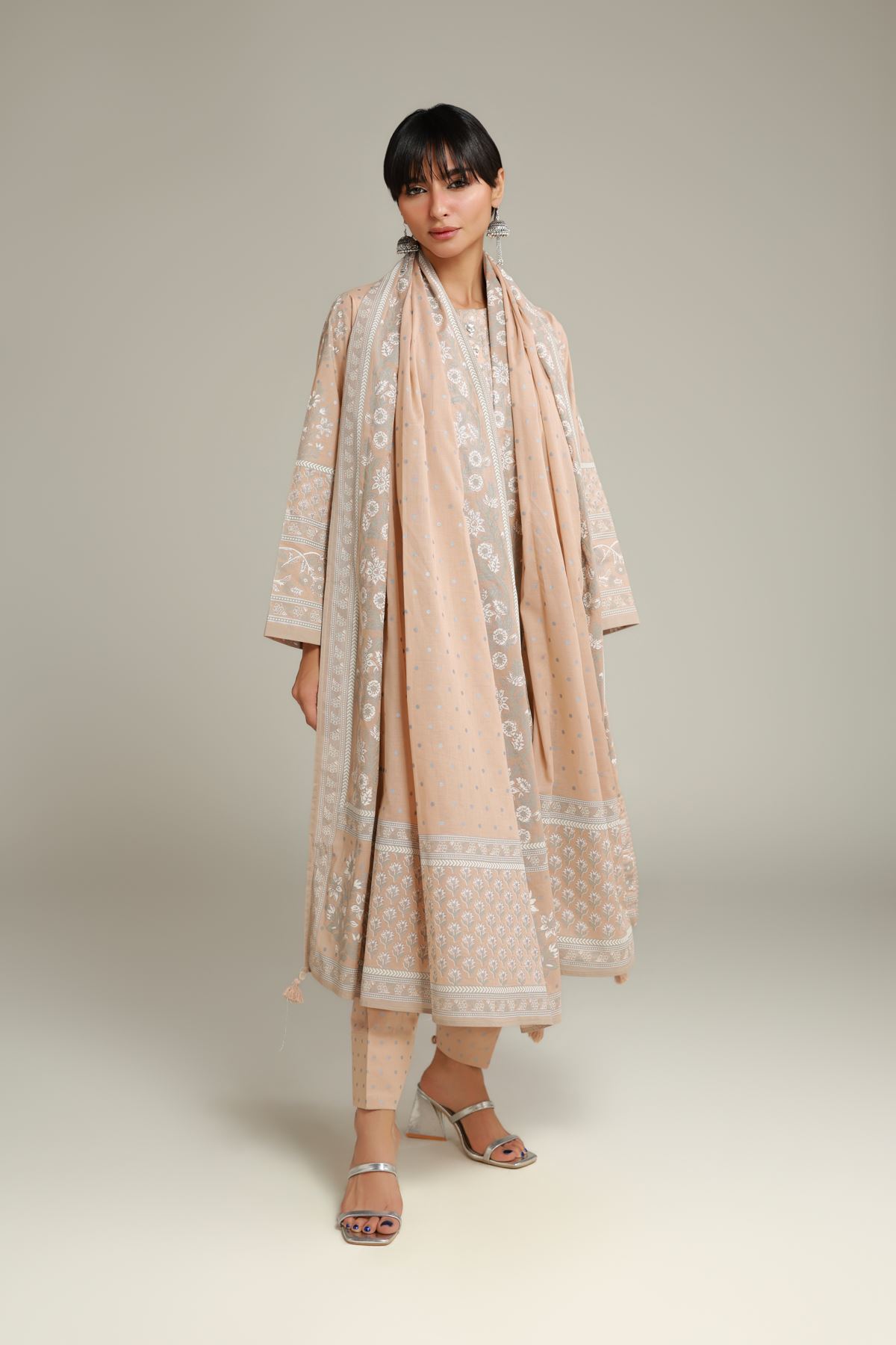 Printed Cambric Spring Dotted Shalwar - 1-26-228-A-D2-VG