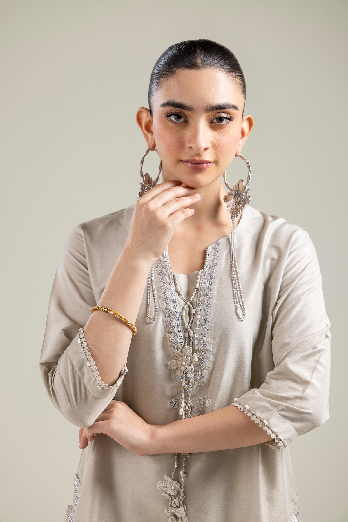 Raw Silk Beige Raw Silk Kurta - 1-26-142-A-F-VG