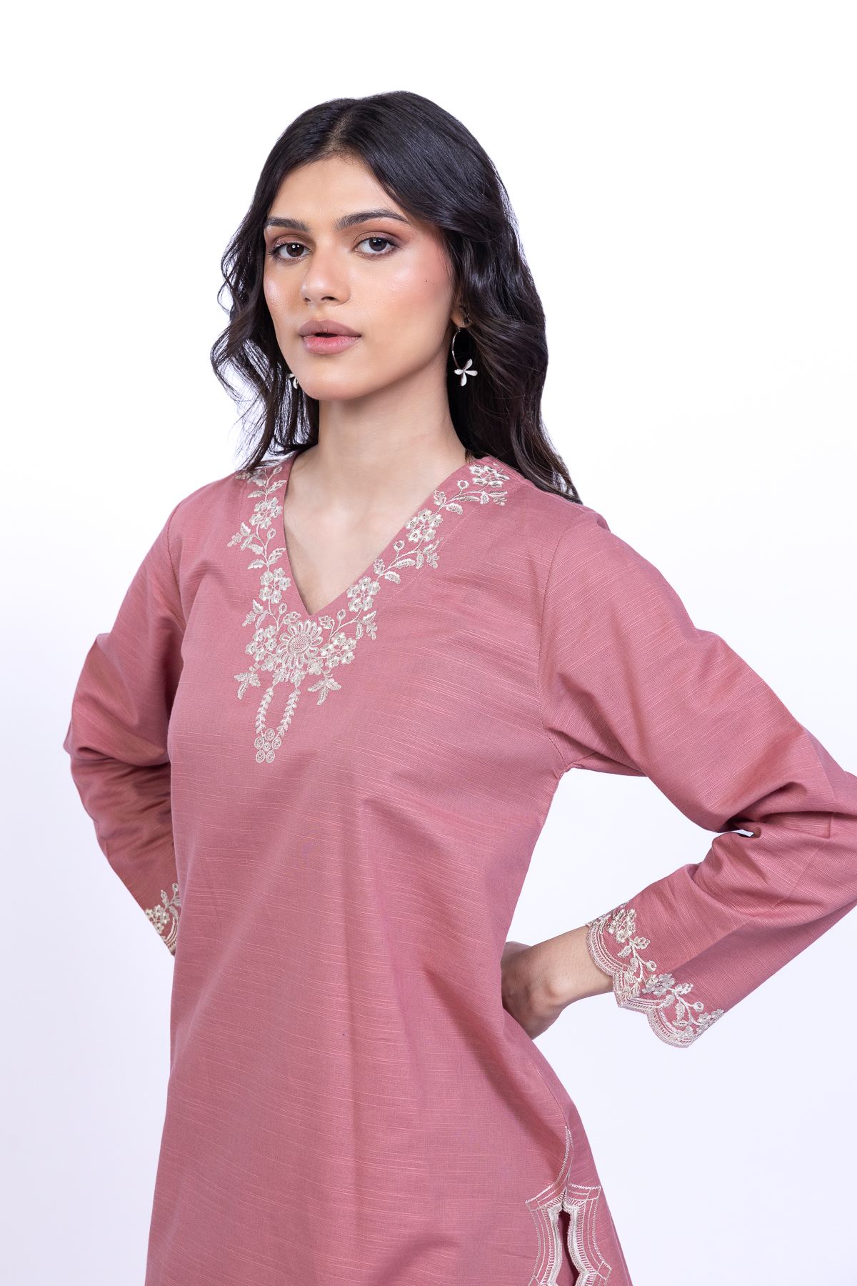 Embroidered Khaddar Kurta - 25-09-12E2-01TA-VG