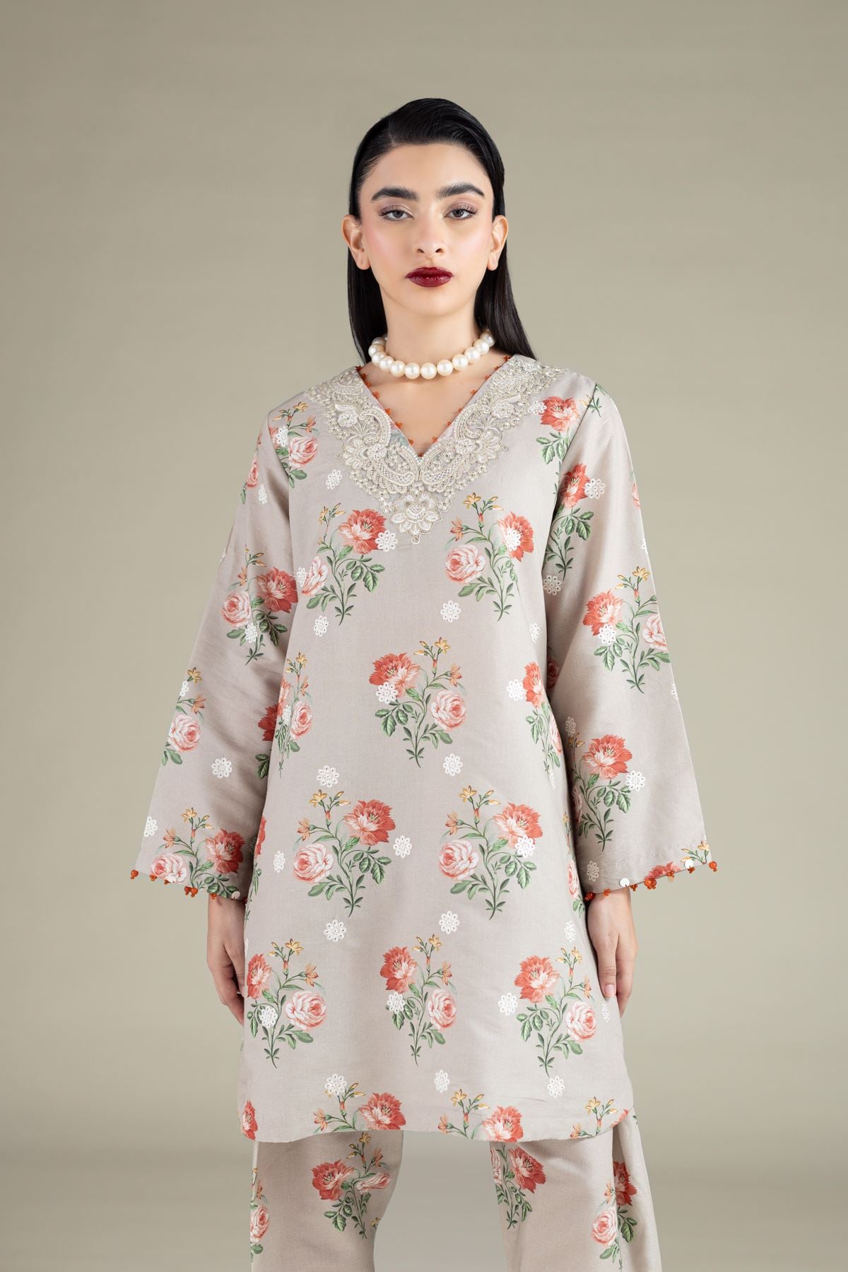 Embroidered Mesuri Kurta - 25-10-12E11-07TA-VG