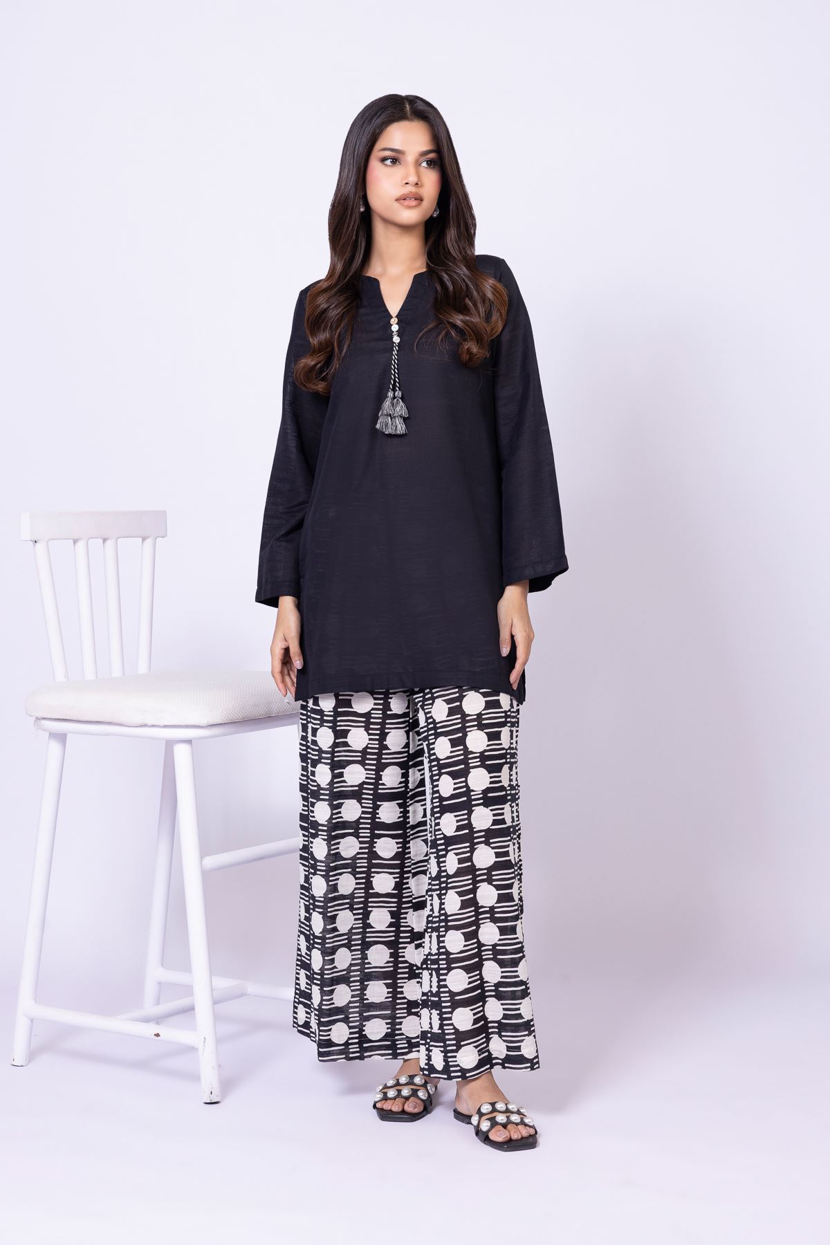 Dyed Textured Cotton Kurta - 25-10-12E6-07TB-VG