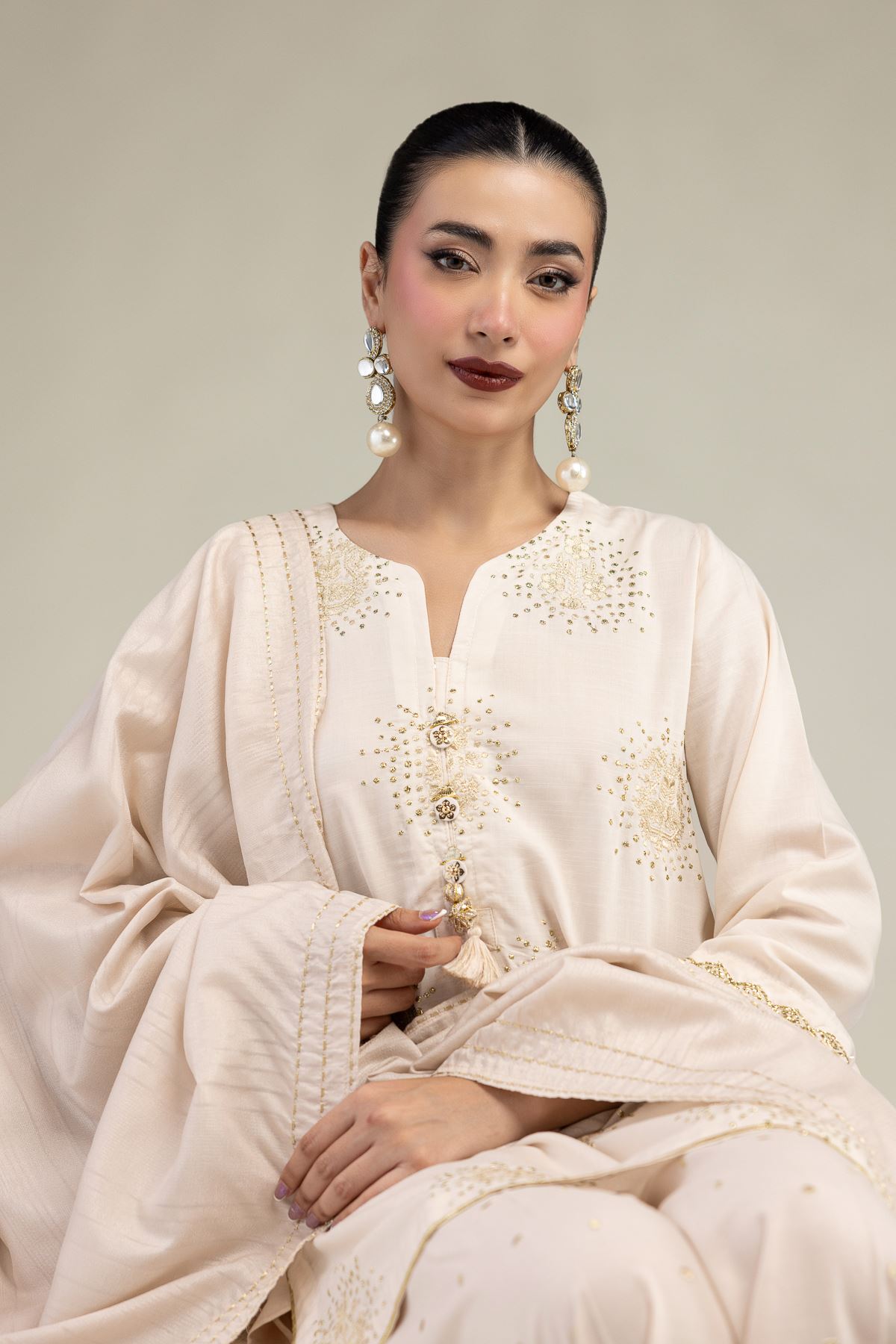 Embroidered Polyester Silk Silk Gota Dupatta - 2-26-212-A-F1-VG