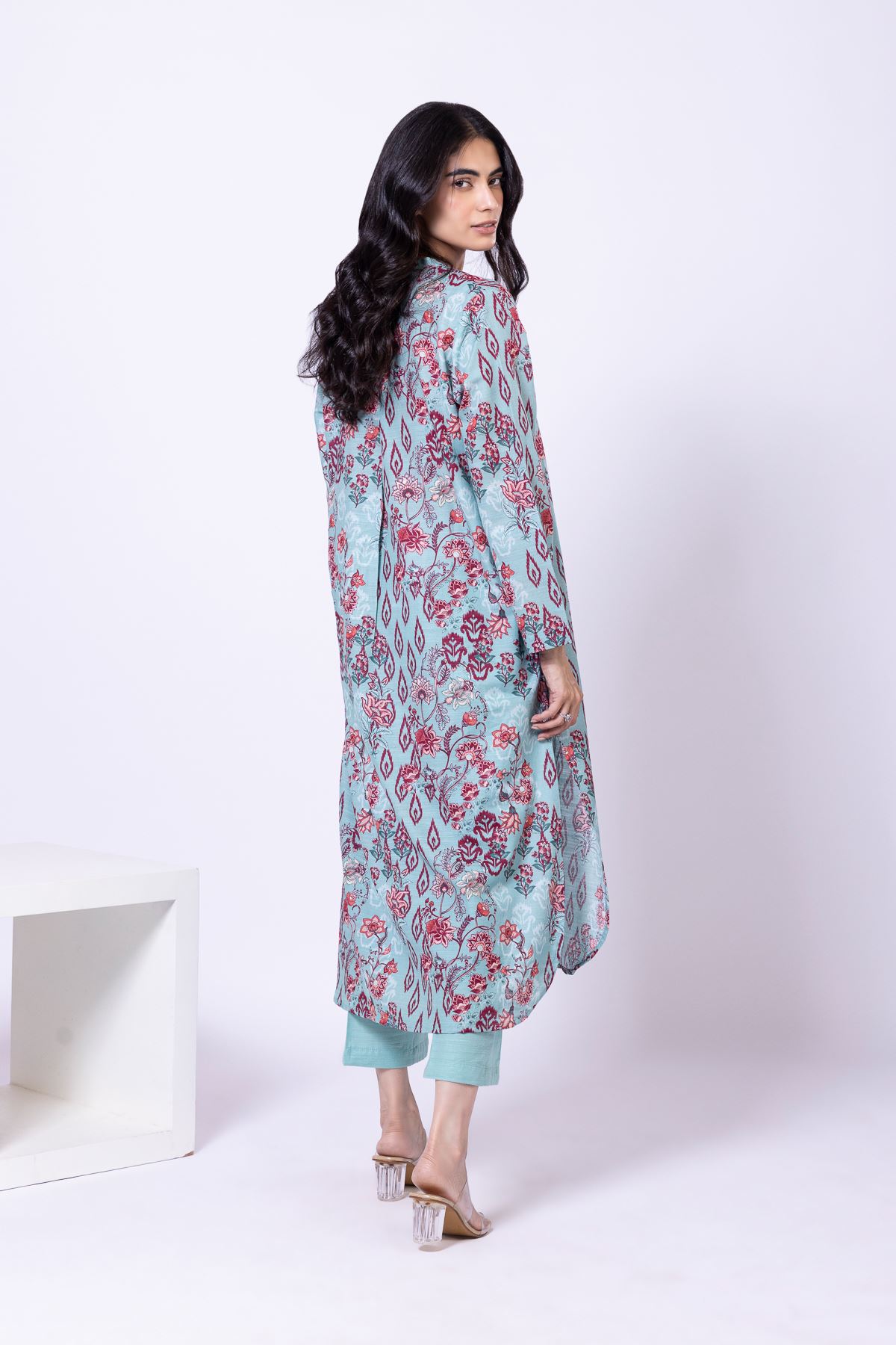 Printed Textured Cotton Kurta - 25-09-11E2-08TA-VG