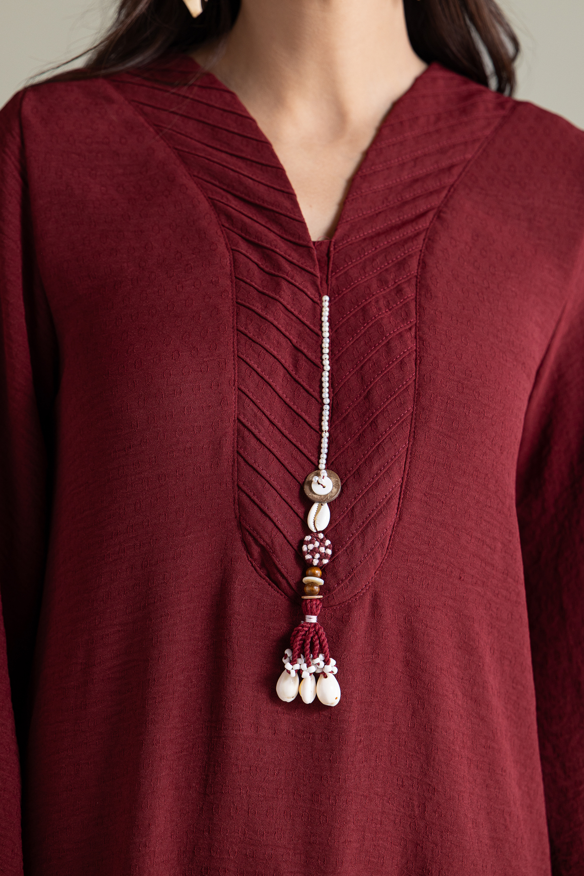 Dyed Textured Georgette Dyed Longline Kurta - T-A112-26-118EG2-VG