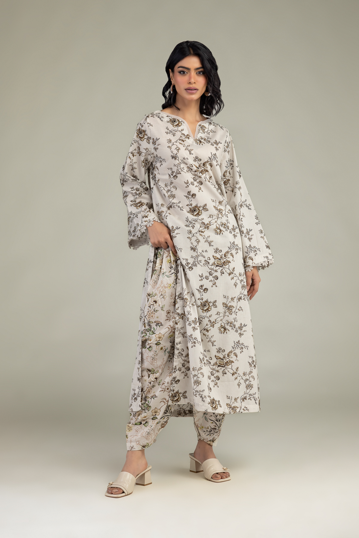 Embroidered Cambric Floral Cambric Shalwar - 1-26-240-A-I1-VG