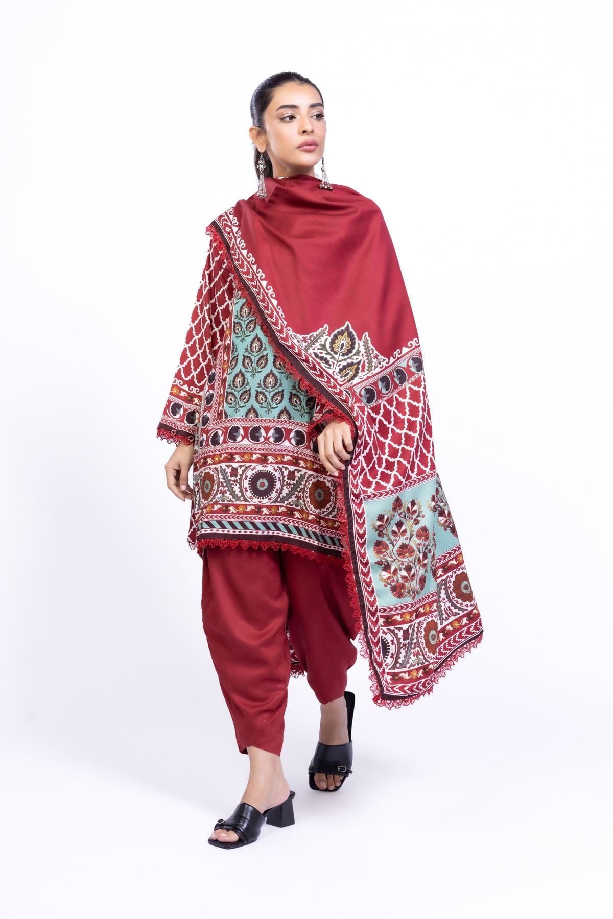 Printed Marina Dupatta - 25-08-8E6-08BA-VG