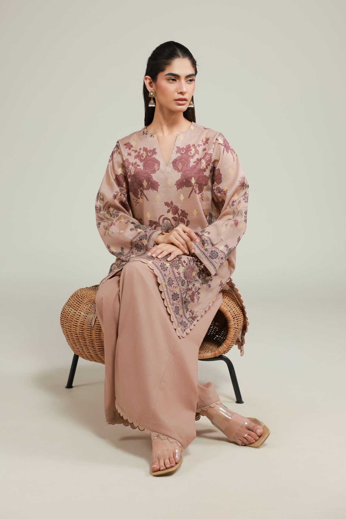 Printed Jacquard Tailored 2-Piece Set - T-A113-26-111EE1-VG