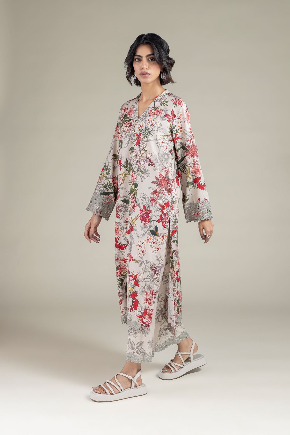 Embroidered Raw Silk Pants - 25-10-11E9-08TB-VG